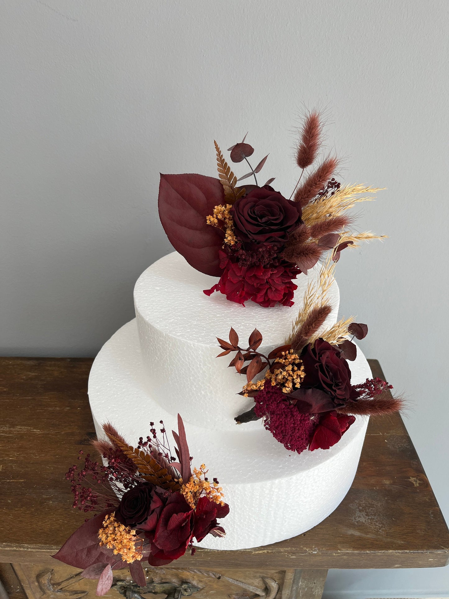 Burgundy Wedding Bouquet | Marsala Bridal Bouquet | Large Fall Wedding Bouquet | Dried Flower Bouquet | Deep Red Wedding Bouquet Boho Bride