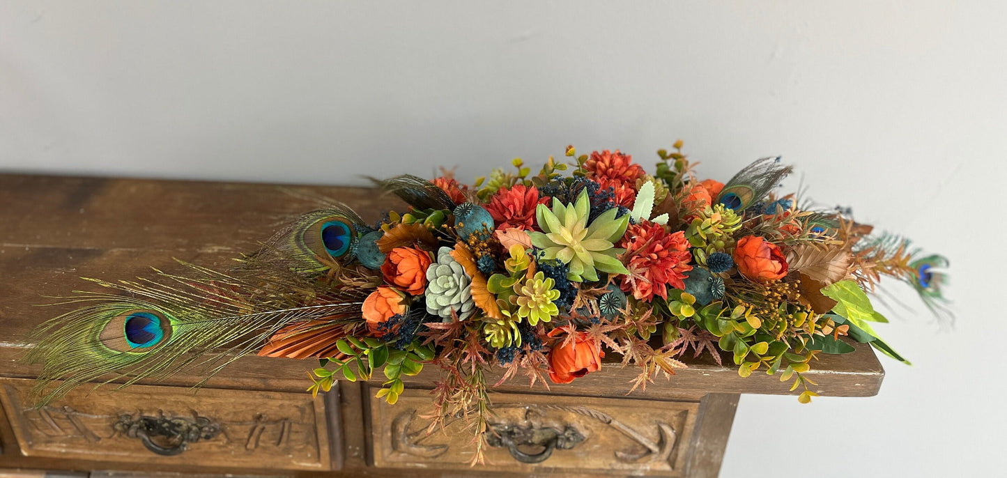 Orange & Emerald Wedding Flowers