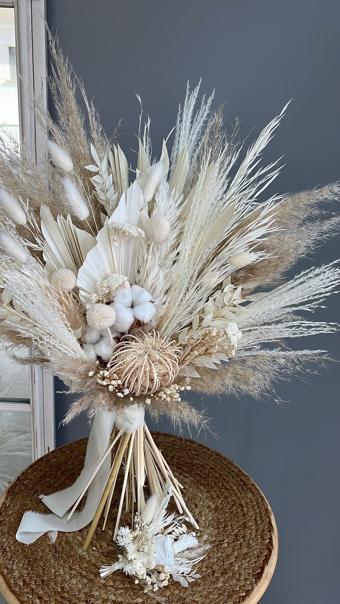 White Cotton Wedding Bouquet