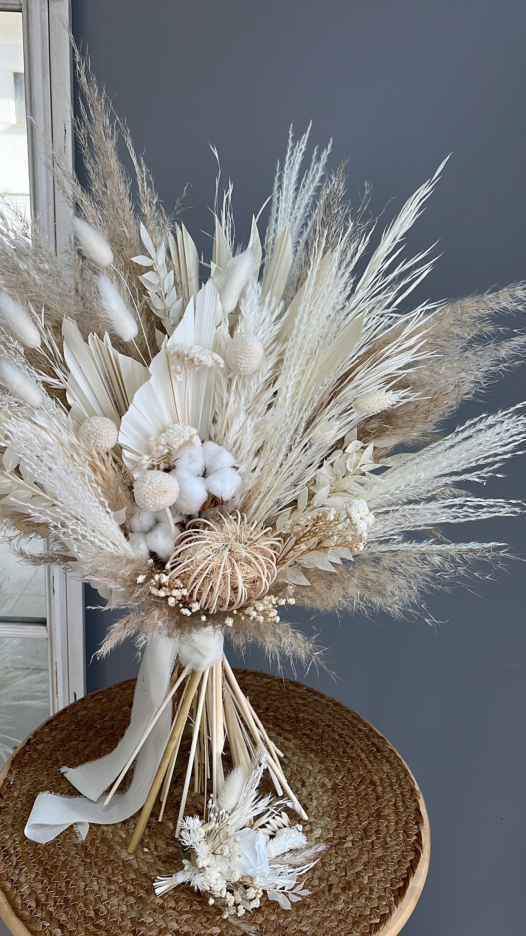 White Cotton Wedding Bouquet