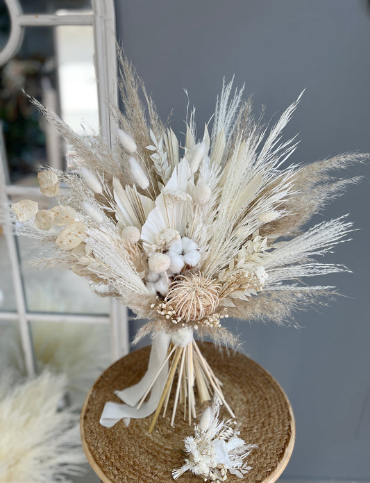 White Cotton Wedding Bouquet