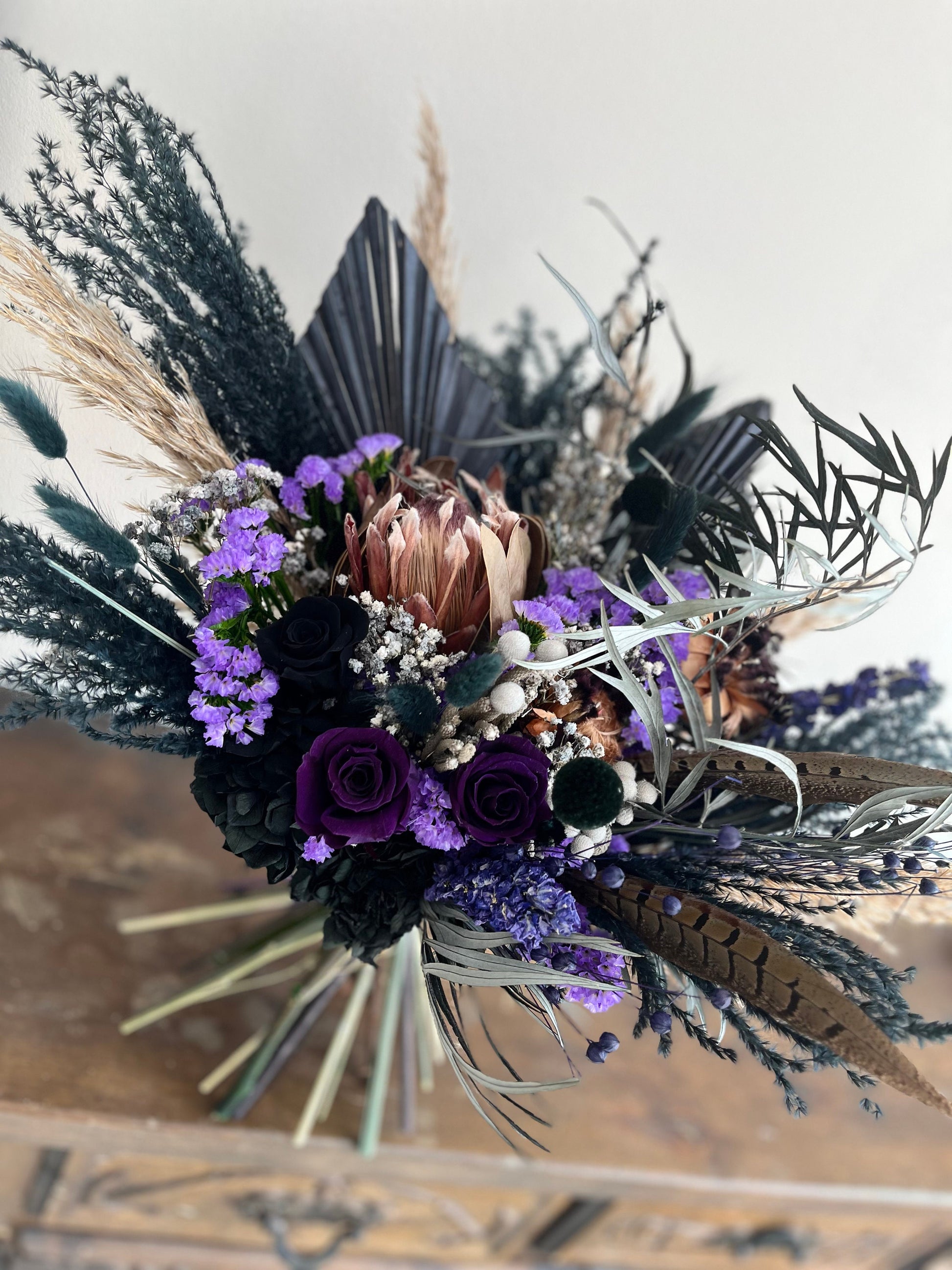Black & Dark Purple Wedding Flowers