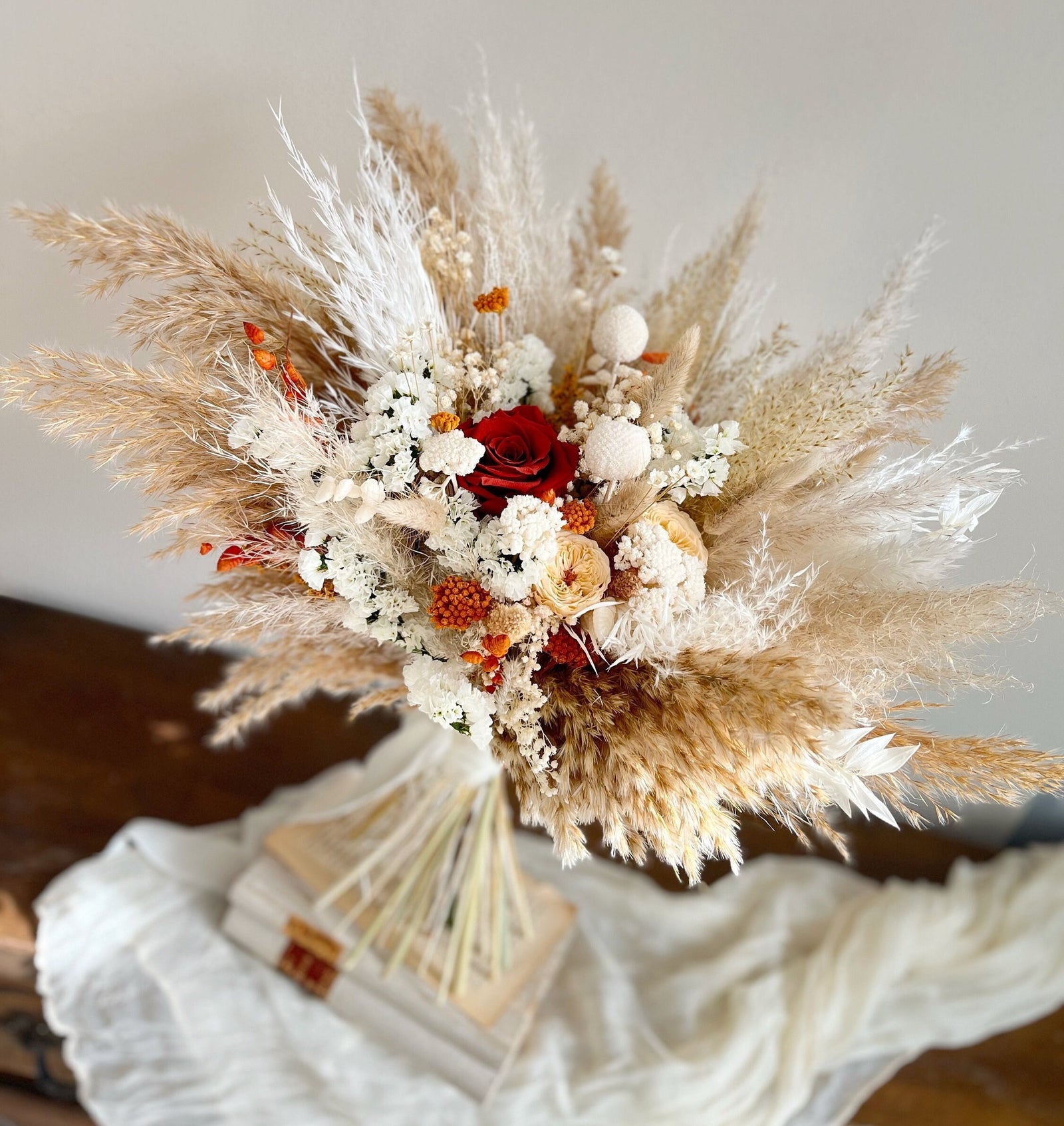 Neutral Boho Wedding Bouquet
