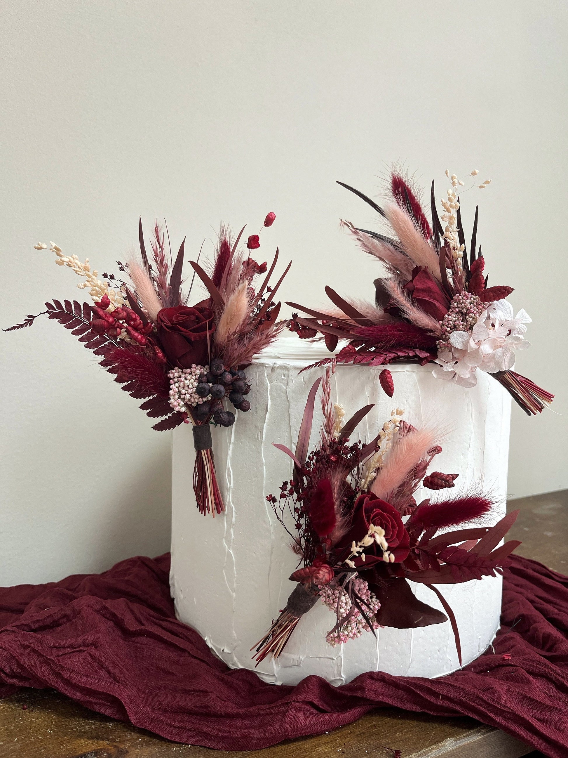 Burgundy & Blush Pink Wedding Flowers
