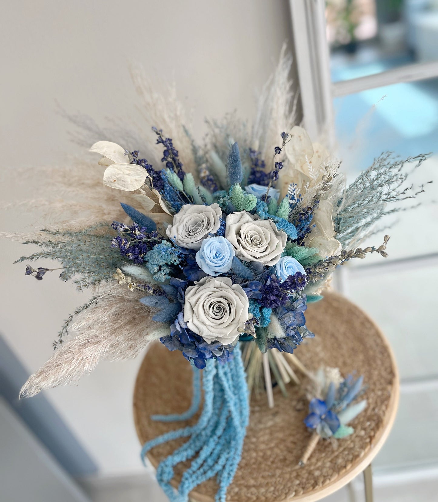 Ice Blue Bridal Bouquet