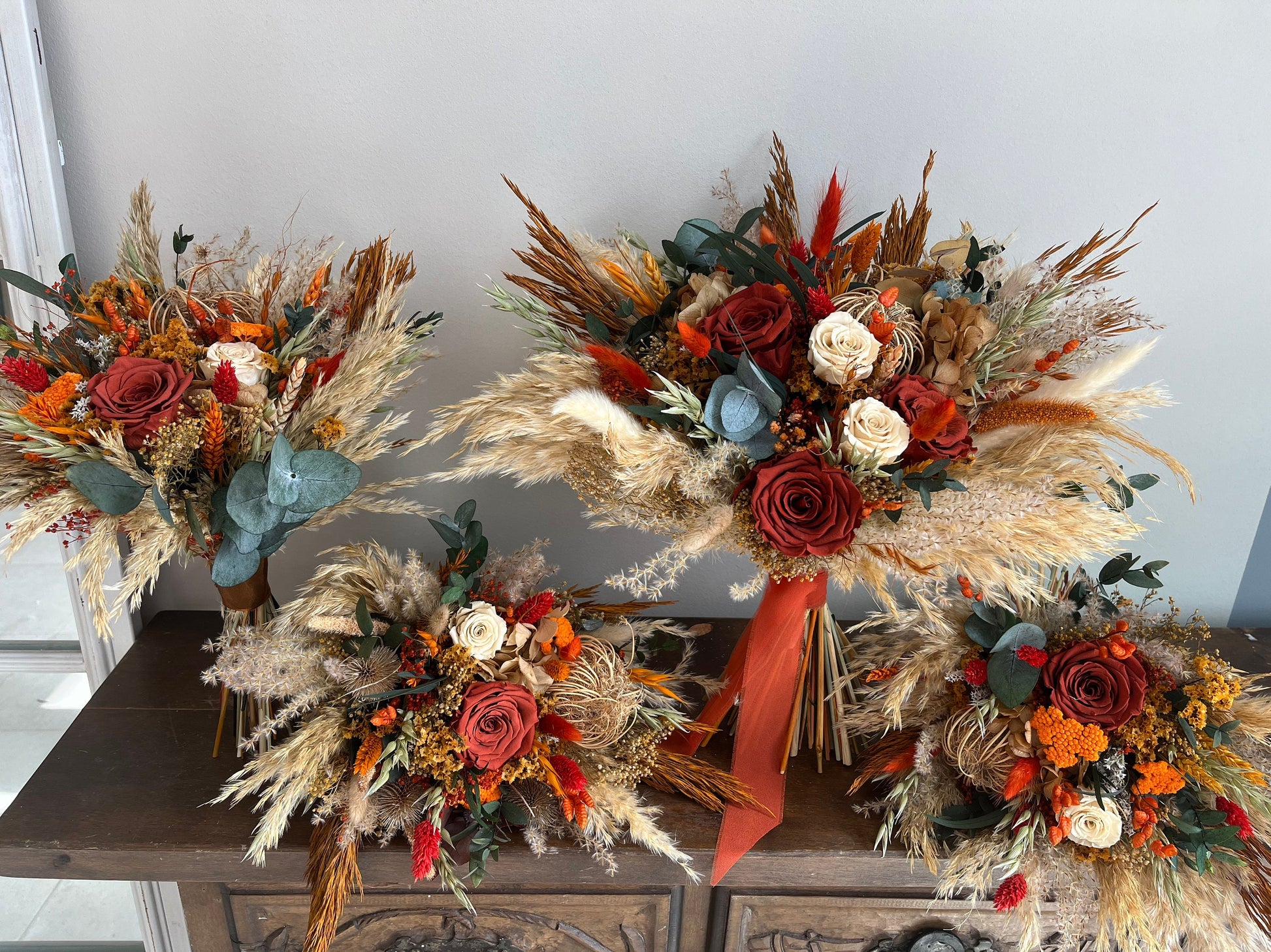 Terracotta & Green Wedding Bouquet