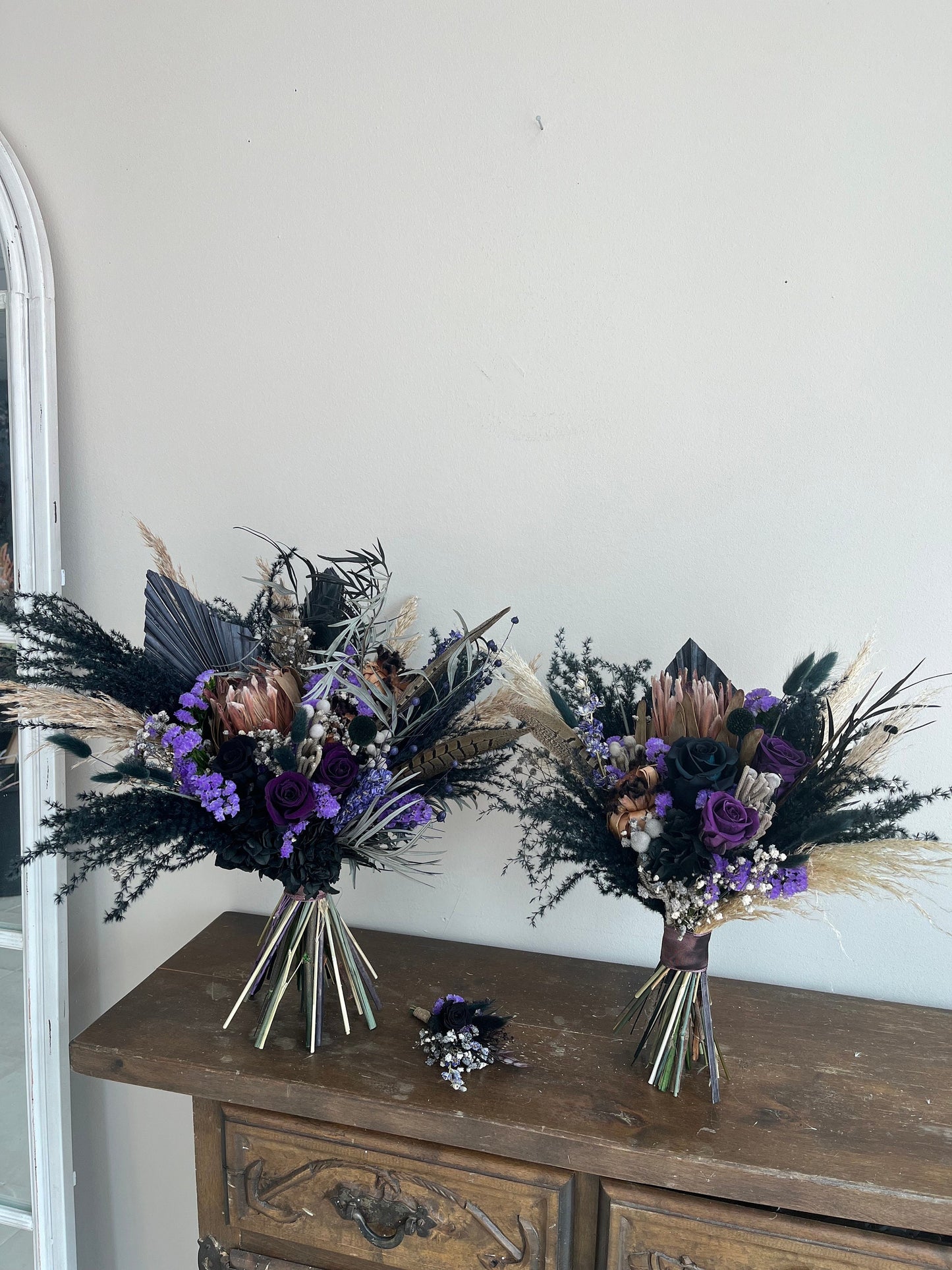 Black & Dark Purple Wedding Flowers