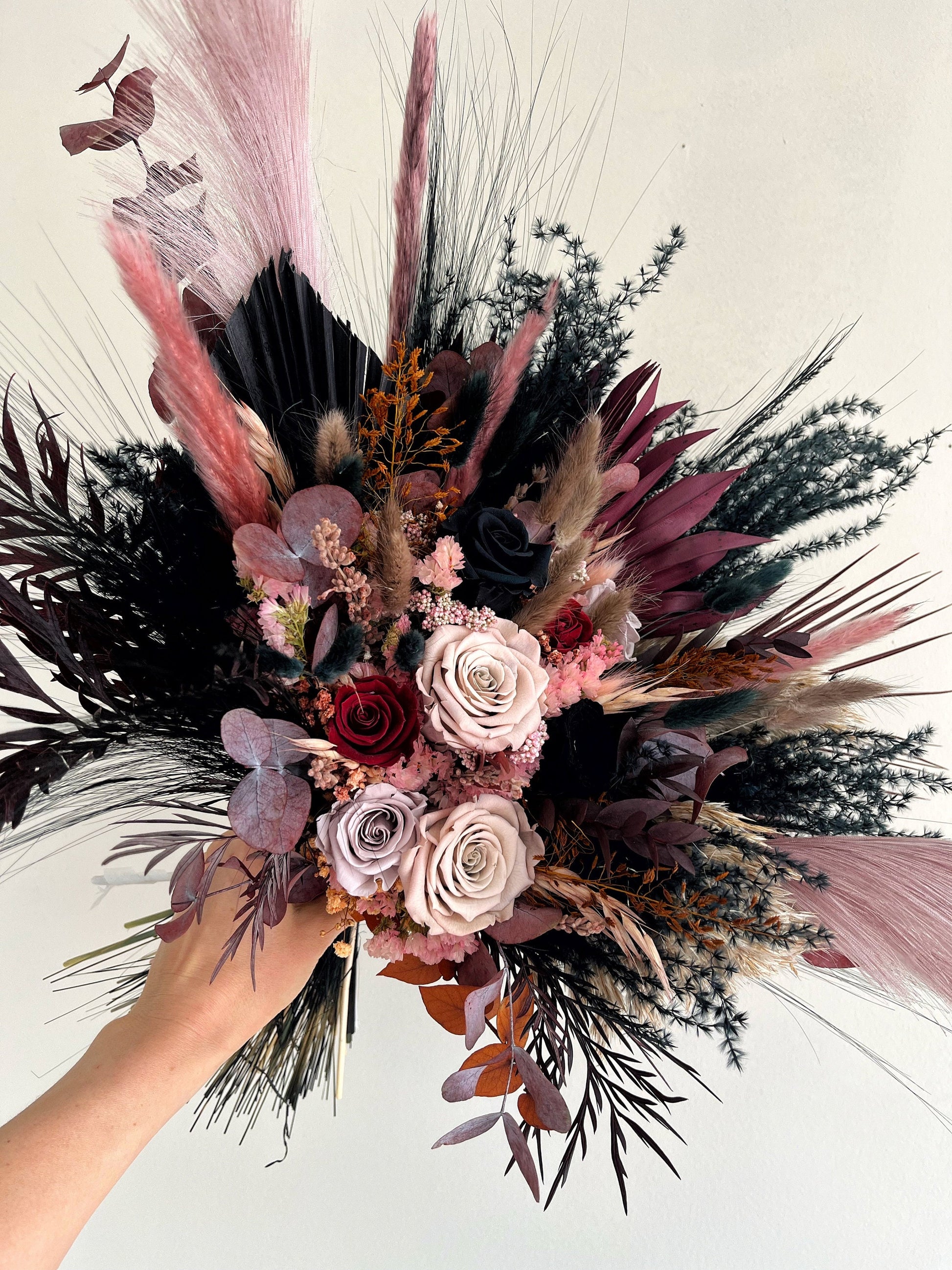 Dark Romance Gothic Dried Flower Wedding Bouquet