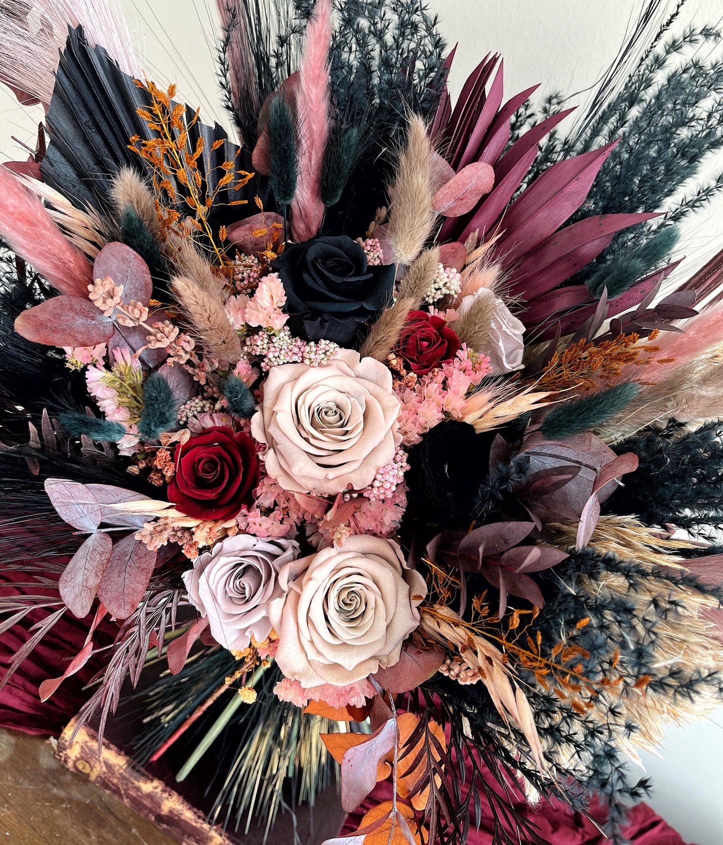 Dark Romance Gothic Dried Flower Wedding Bouquet