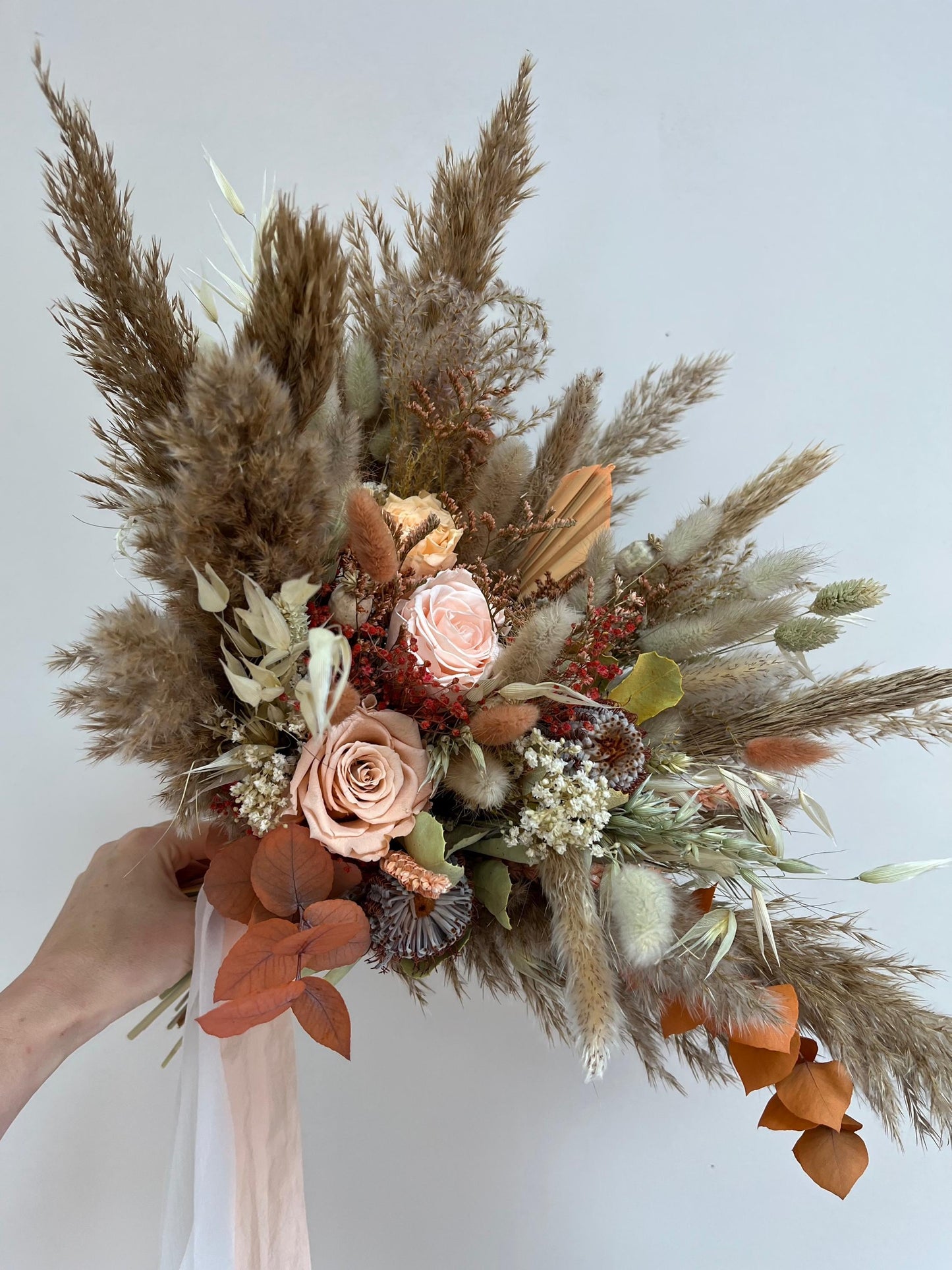 Bridal Bouquet Boho Wedding Bouquet Rust Flowers Boho Bridal Bouquet Dried Flowers Bridal Bouquet Peach Bouquet Bride Bouquet Terracotta