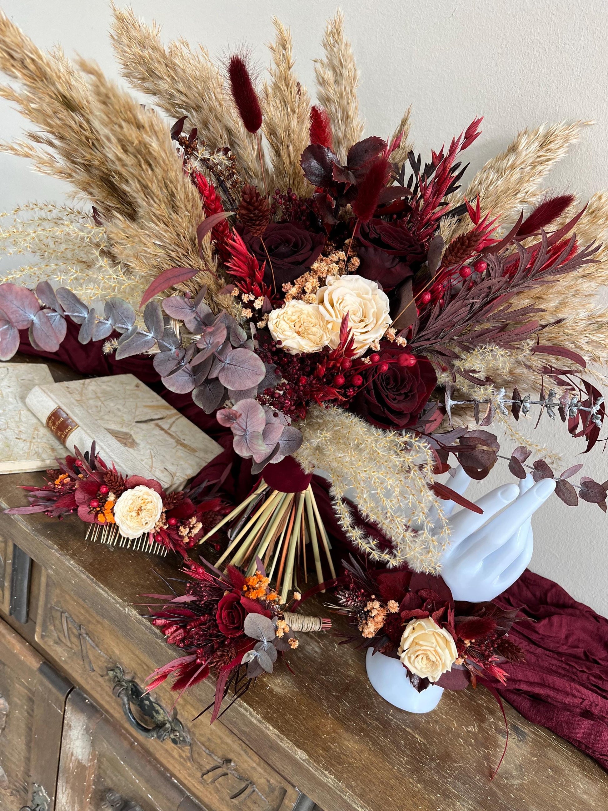 Burgundy Bridal Bouquet