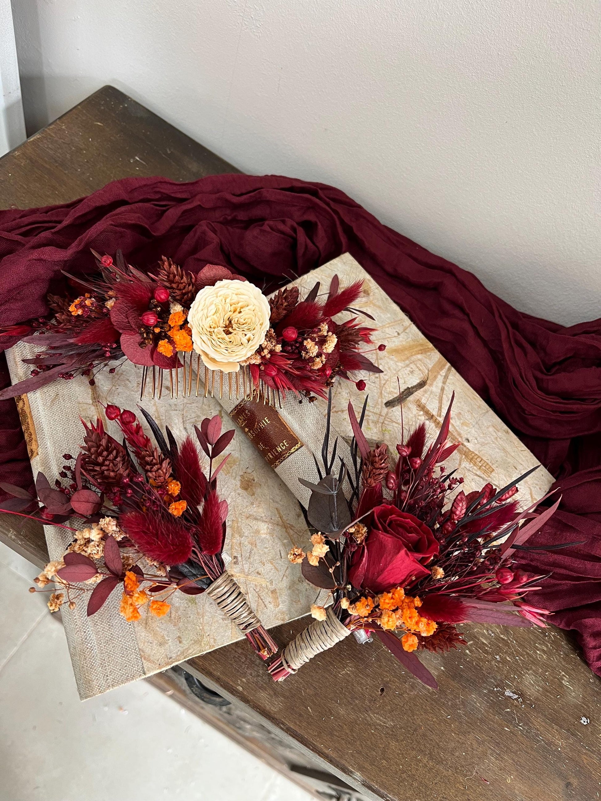 Burgundy Bridal Bouquet