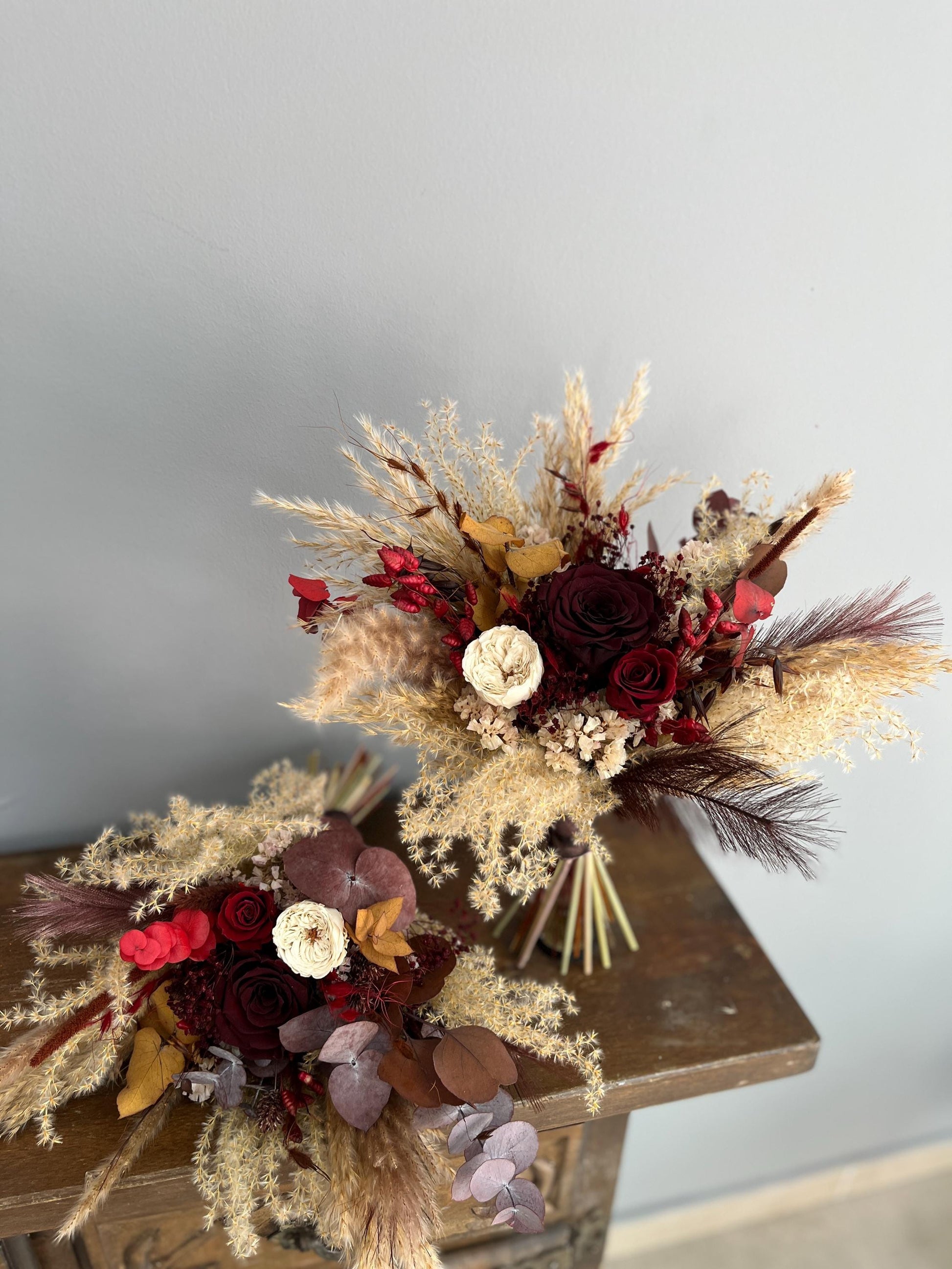 Deep Red Wedding Flowers