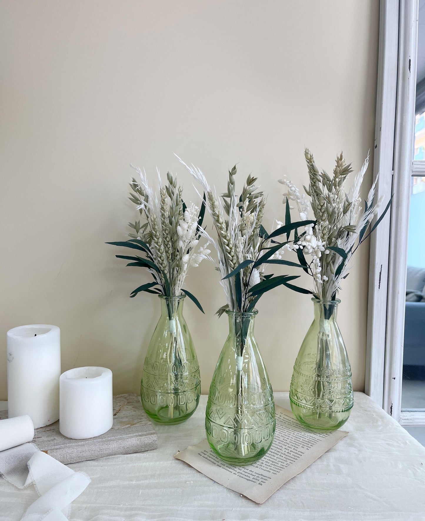 White Rose and Eucalyptus Bouquet