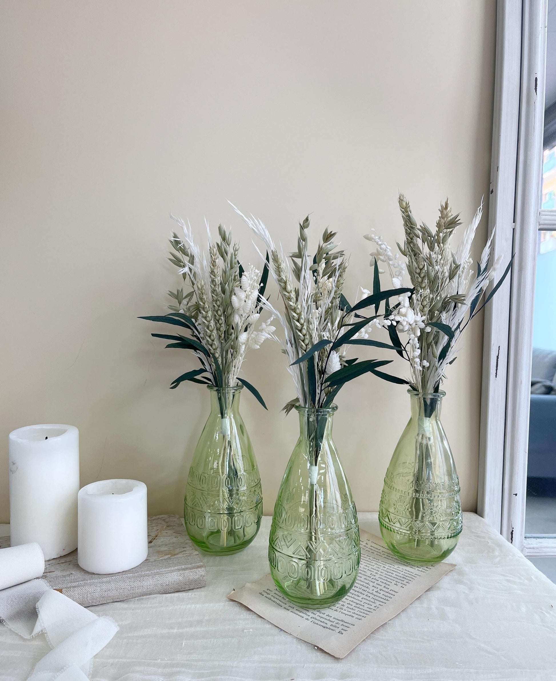 White Rose and Eucalyptus Bouquet