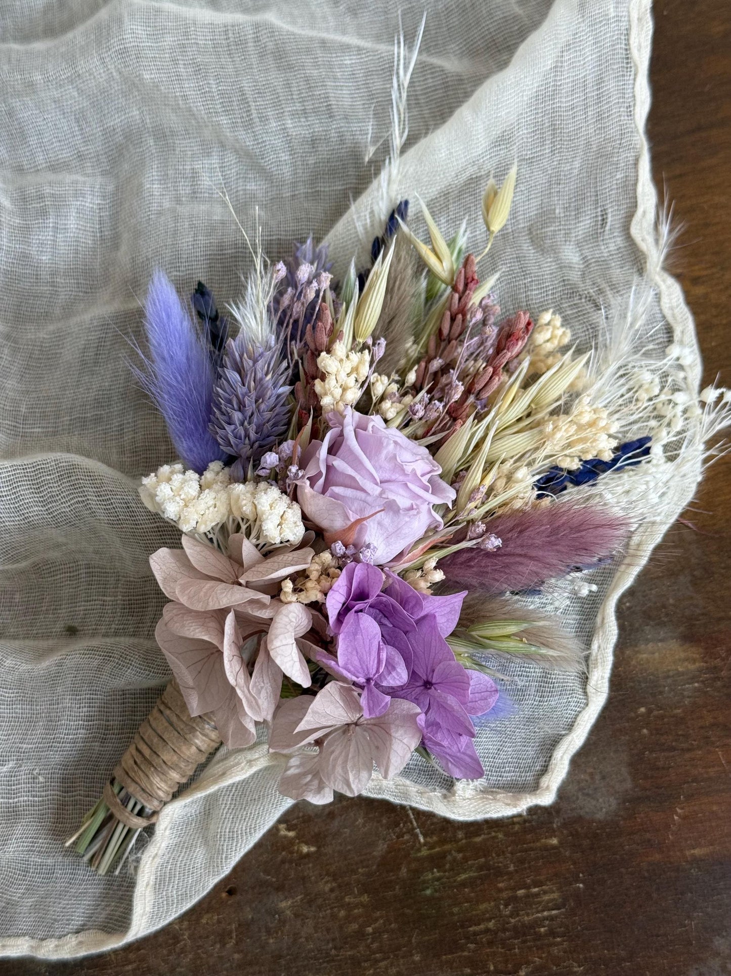 Lavender Bridal Bouquet • Mauve Lavender Wedding Bouquet • Purple Dried Flower Bouquet • Spring Wedding Flowers • Summer Bridesmaid Bouquet