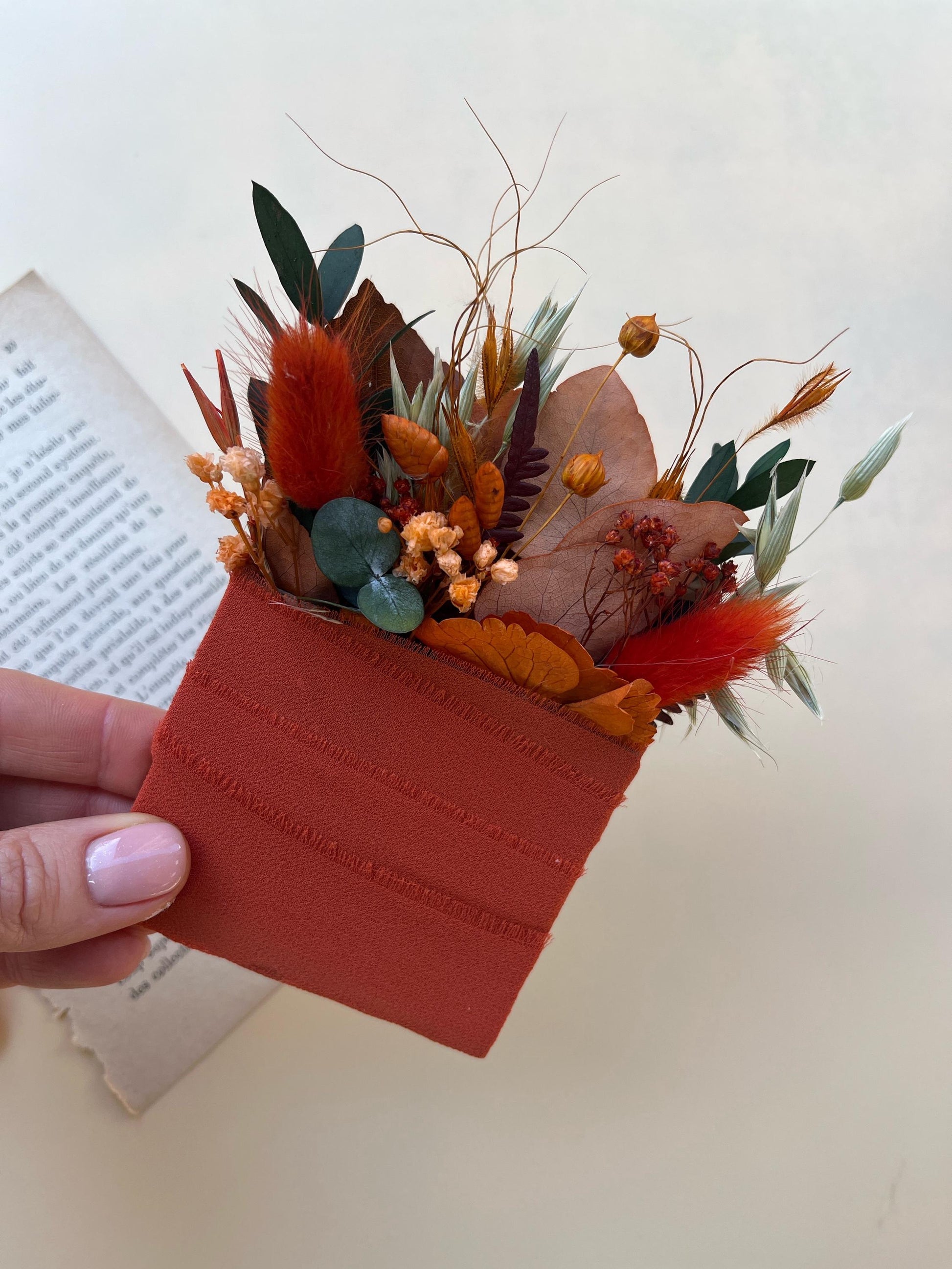 Terracotta & Green Wedding Bouquet