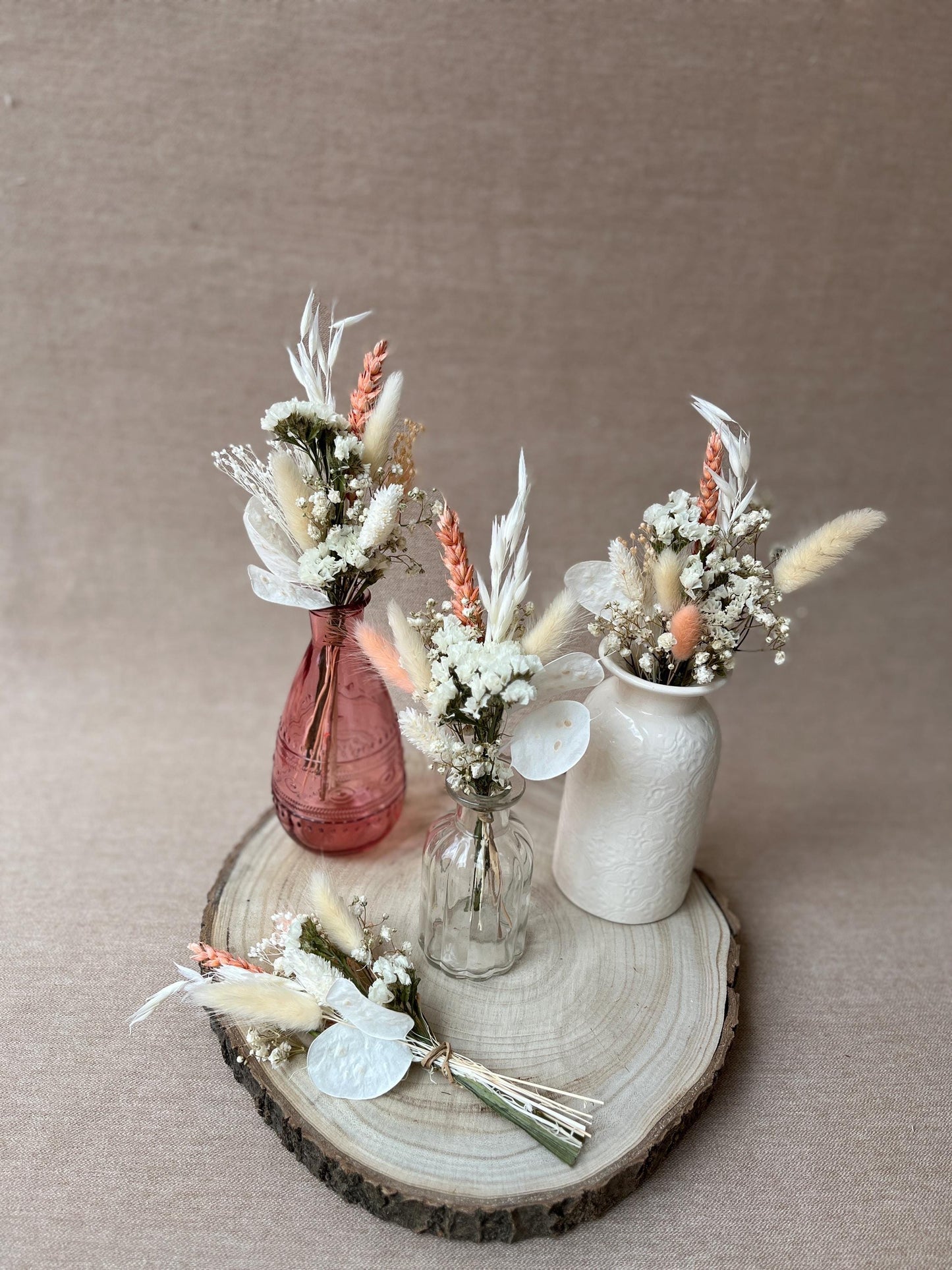 Blush & Dusty Pink Wedding Bouquet with Eucalyptus – Romantic Dried Flower Bridal Bouquet