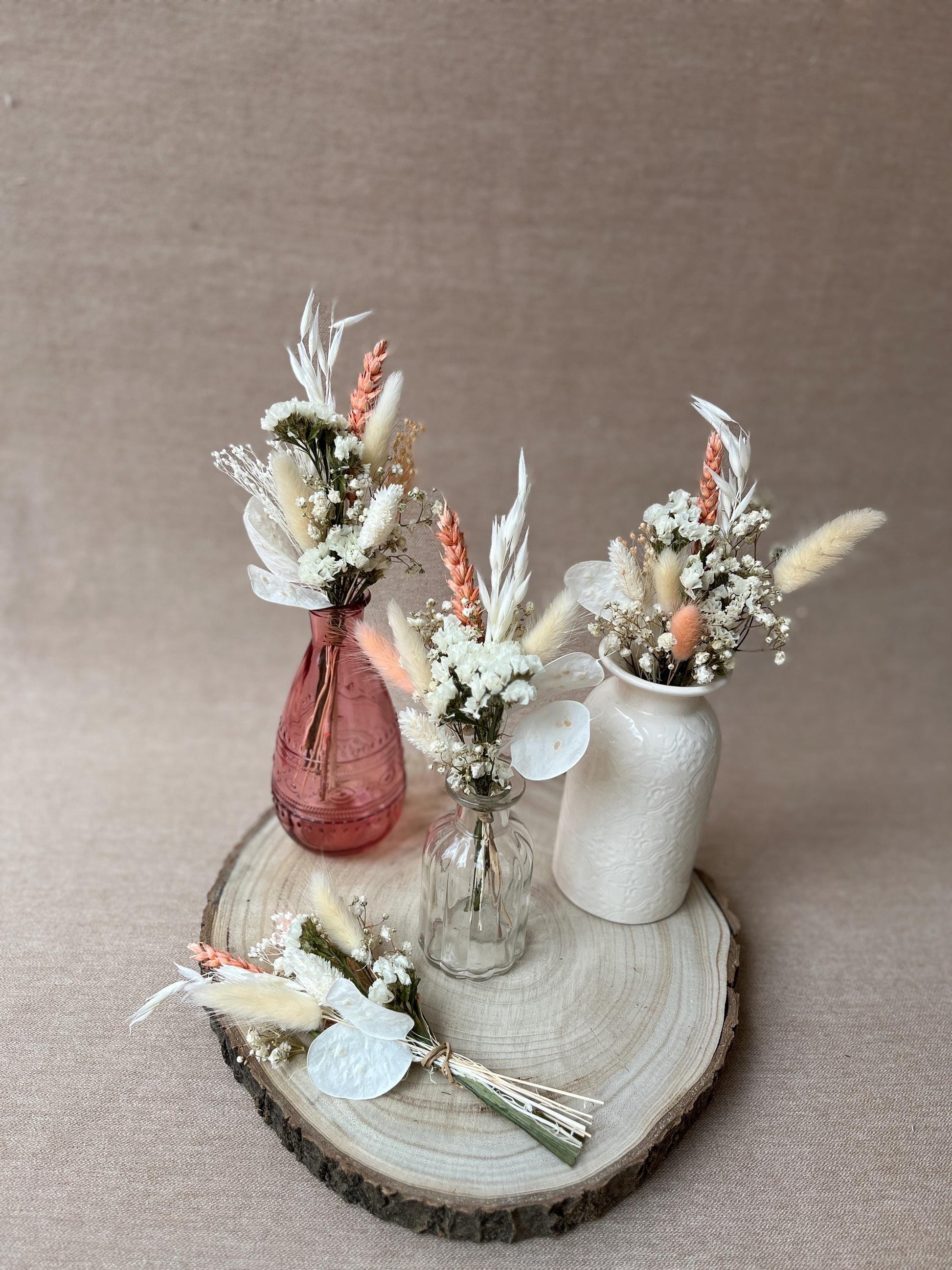 Blush & Dusty Pink Wedding Bouquet with Eucalyptus – Romantic Dried Flower Bridal Bouquet