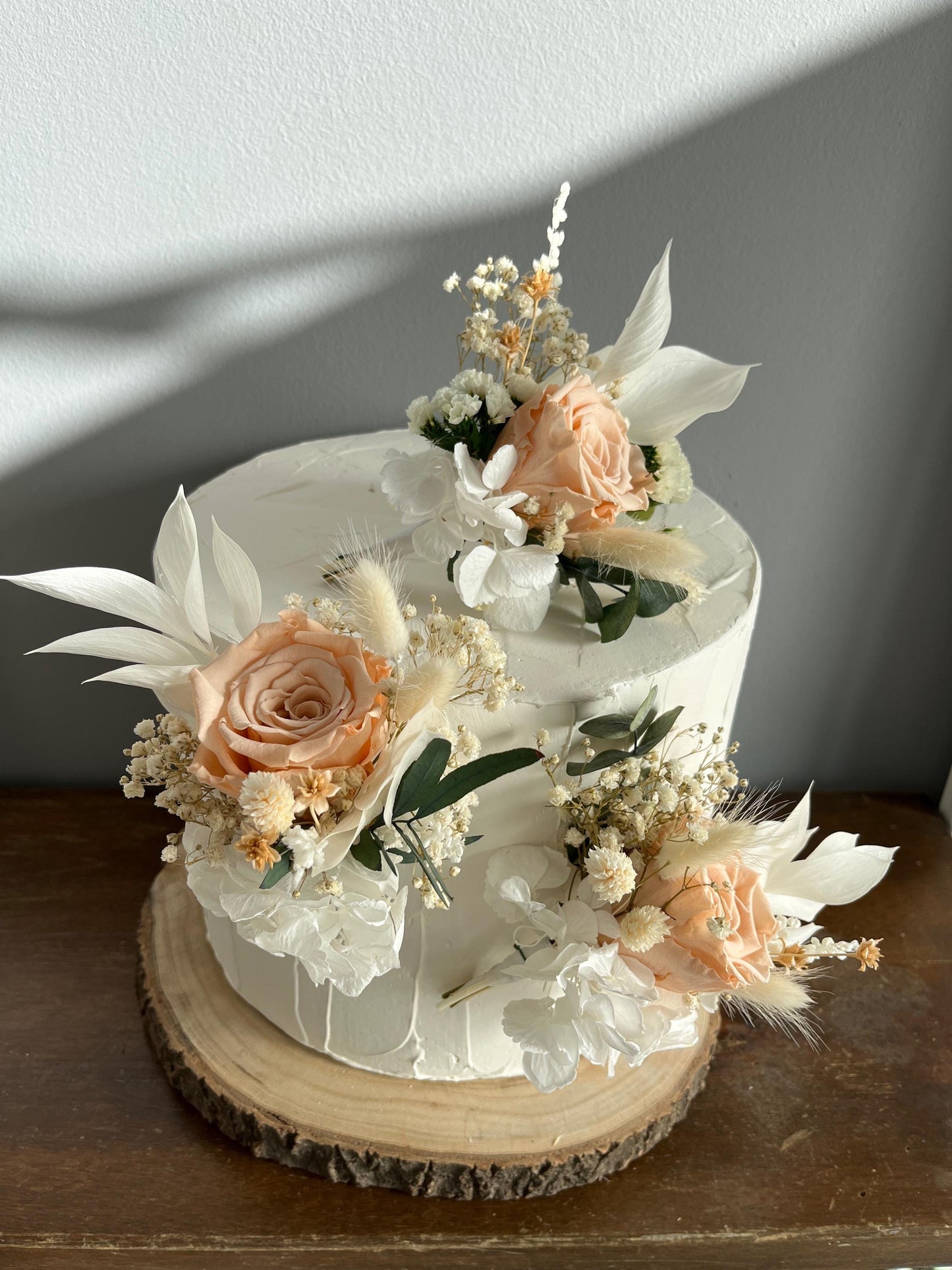 Blush & Dusty Pink Wedding Bouquet with Eucalyptus – Romantic Dried Flower Bridal Bouquet