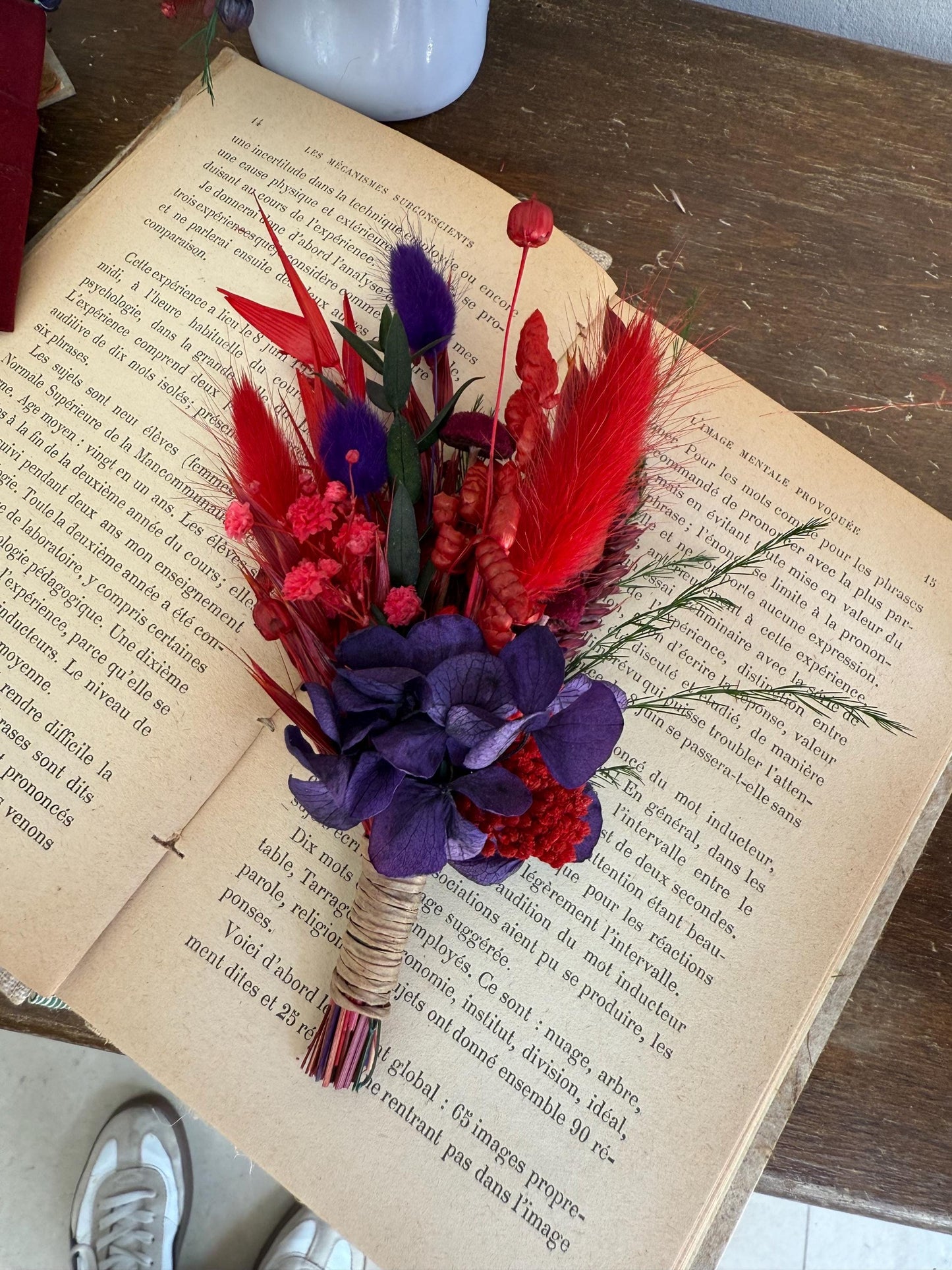 Mauve & Red Wedding Bouquet