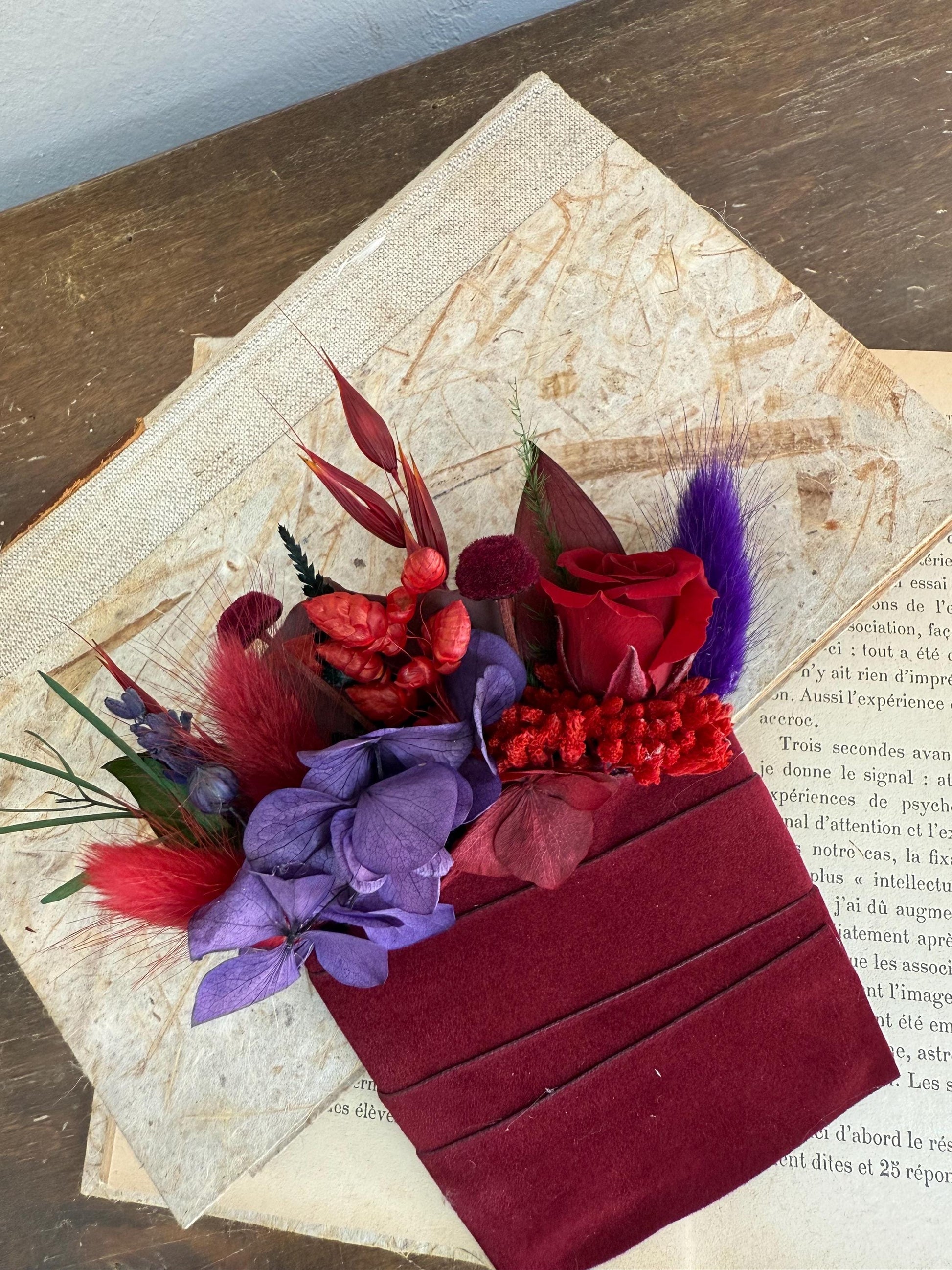 Mauve & Red Wedding Bouquet