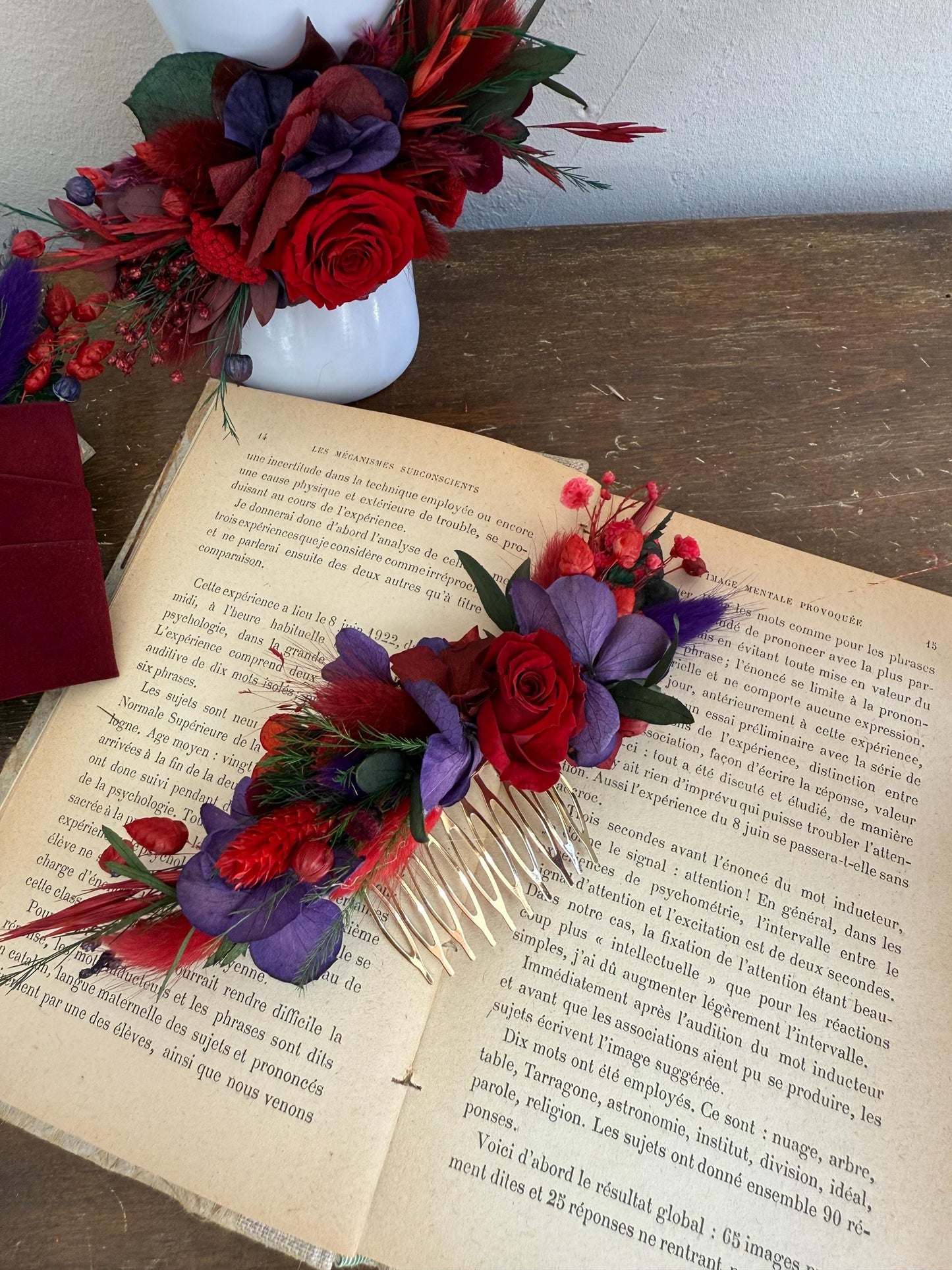 Mauve & Red Wedding Bouquet
