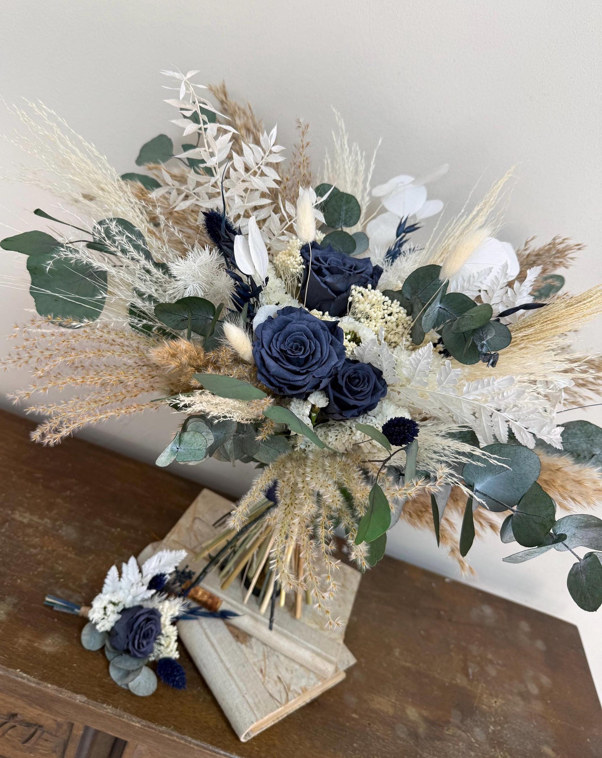 Navy Blue Bridal Bouquet