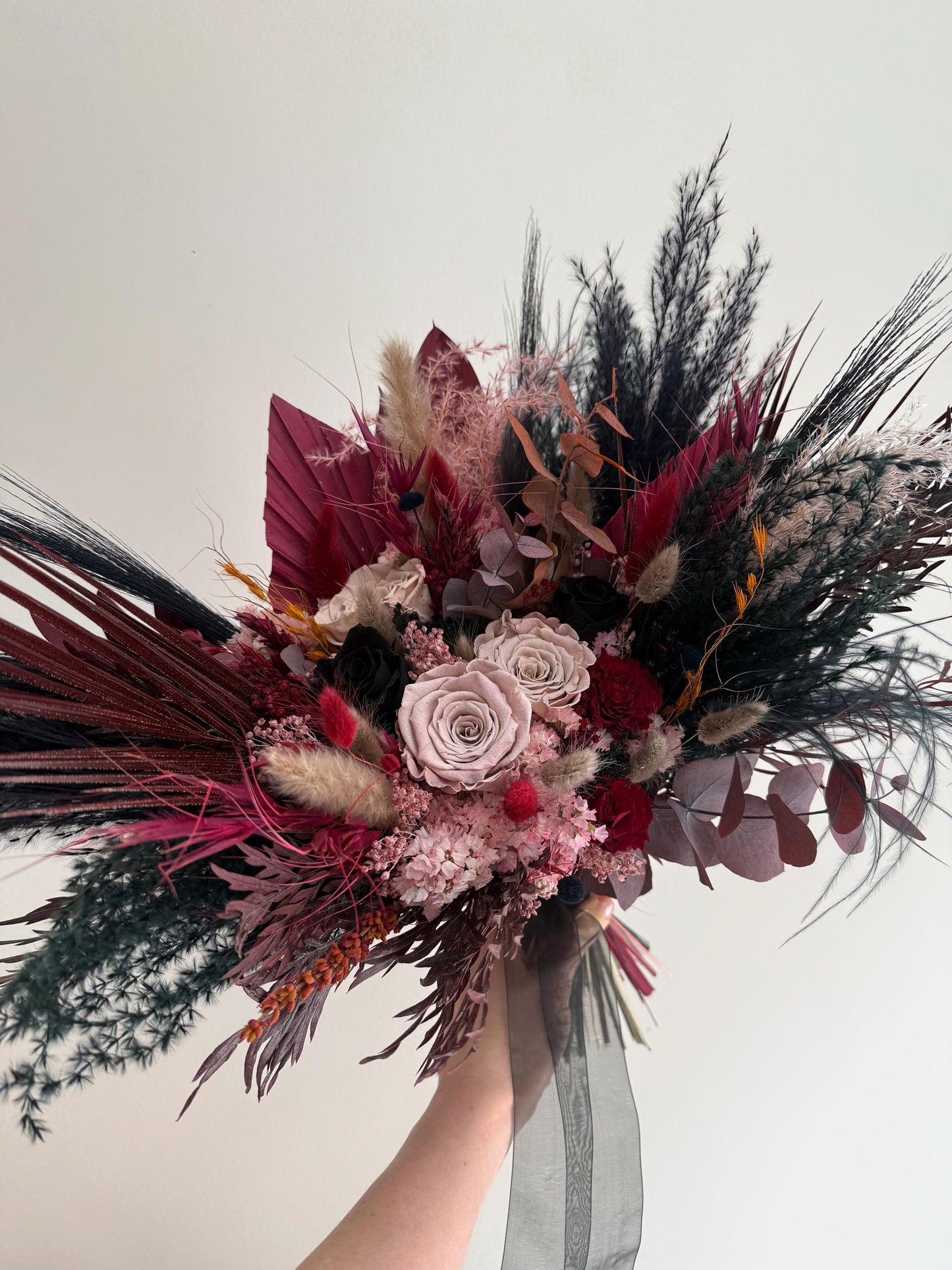 Dark Romance Gothic Dried Flower Wedding Bouquet