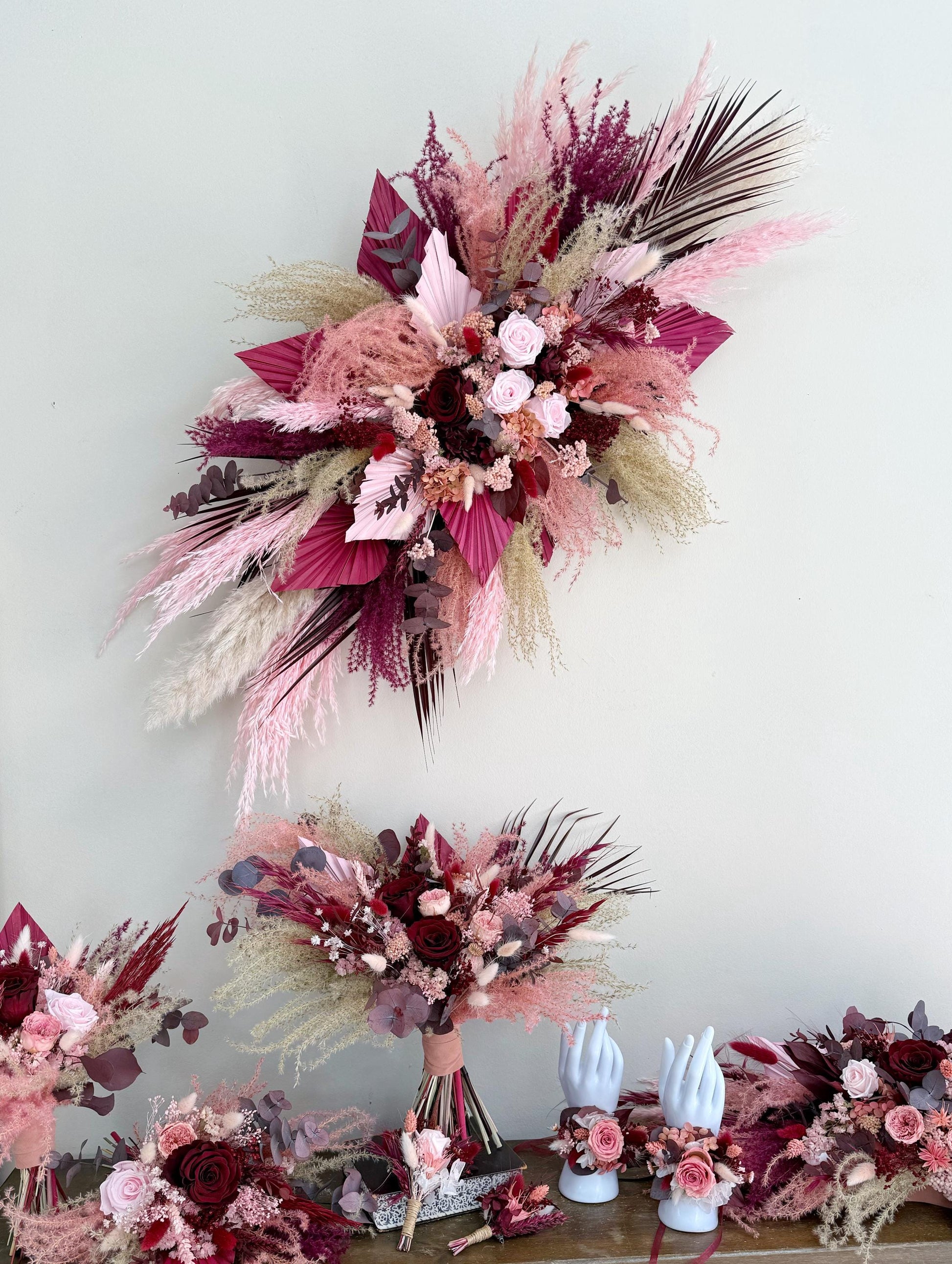 Burgundy & Blush Pink Wedding Flowers