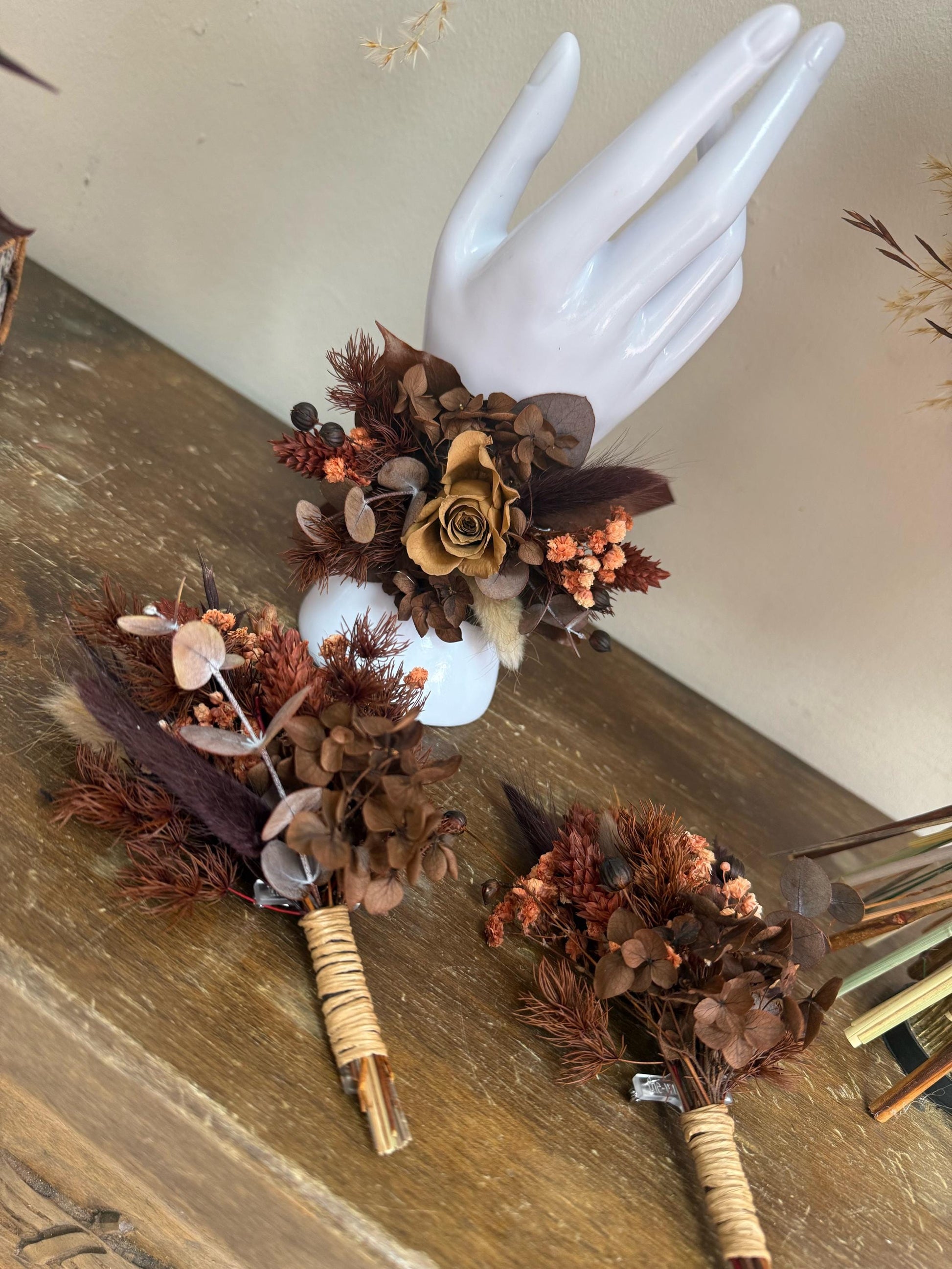 Maroon & Mocha Wedding Flowers