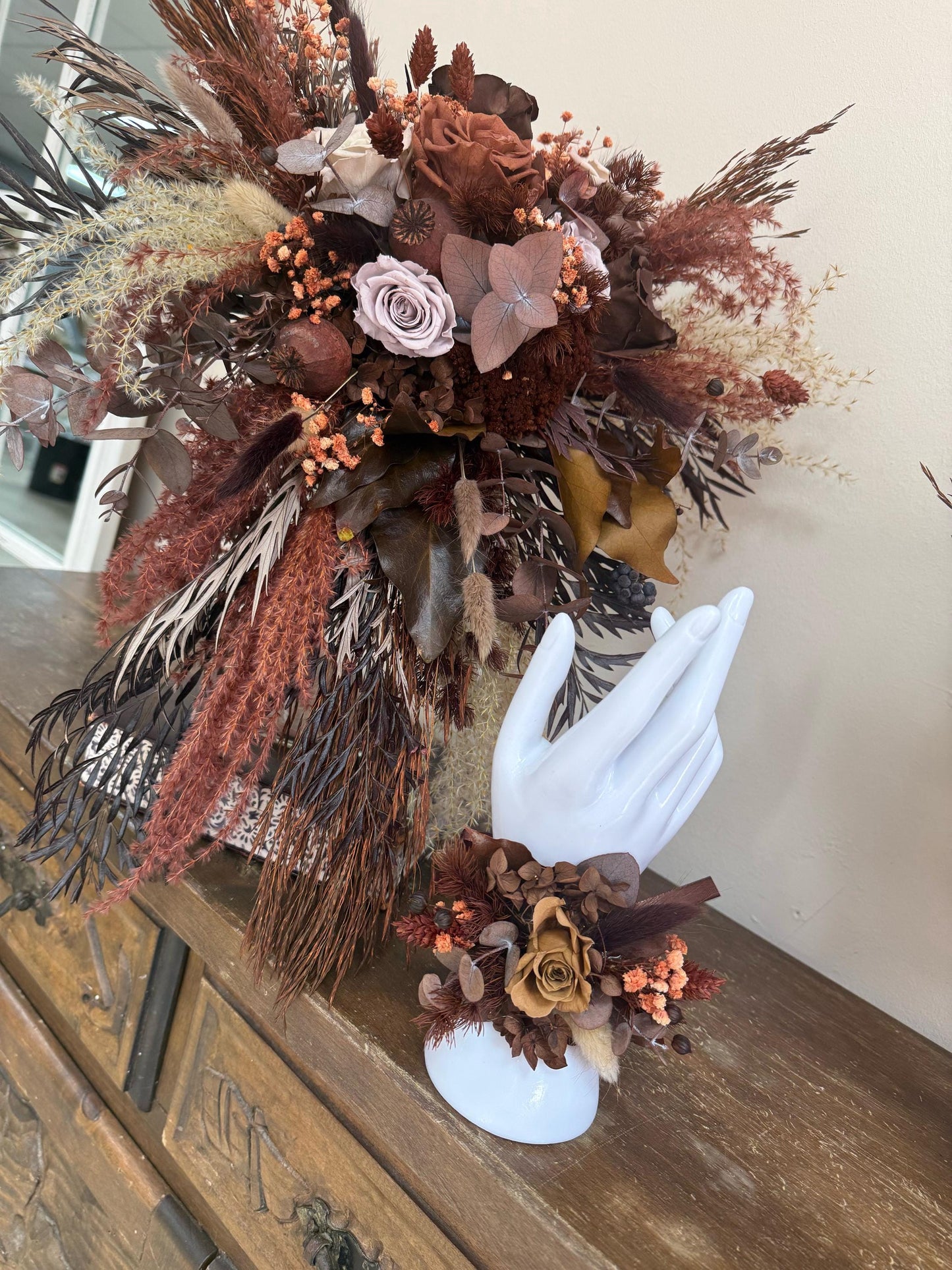 Maroon & Mocha Wedding Flowers