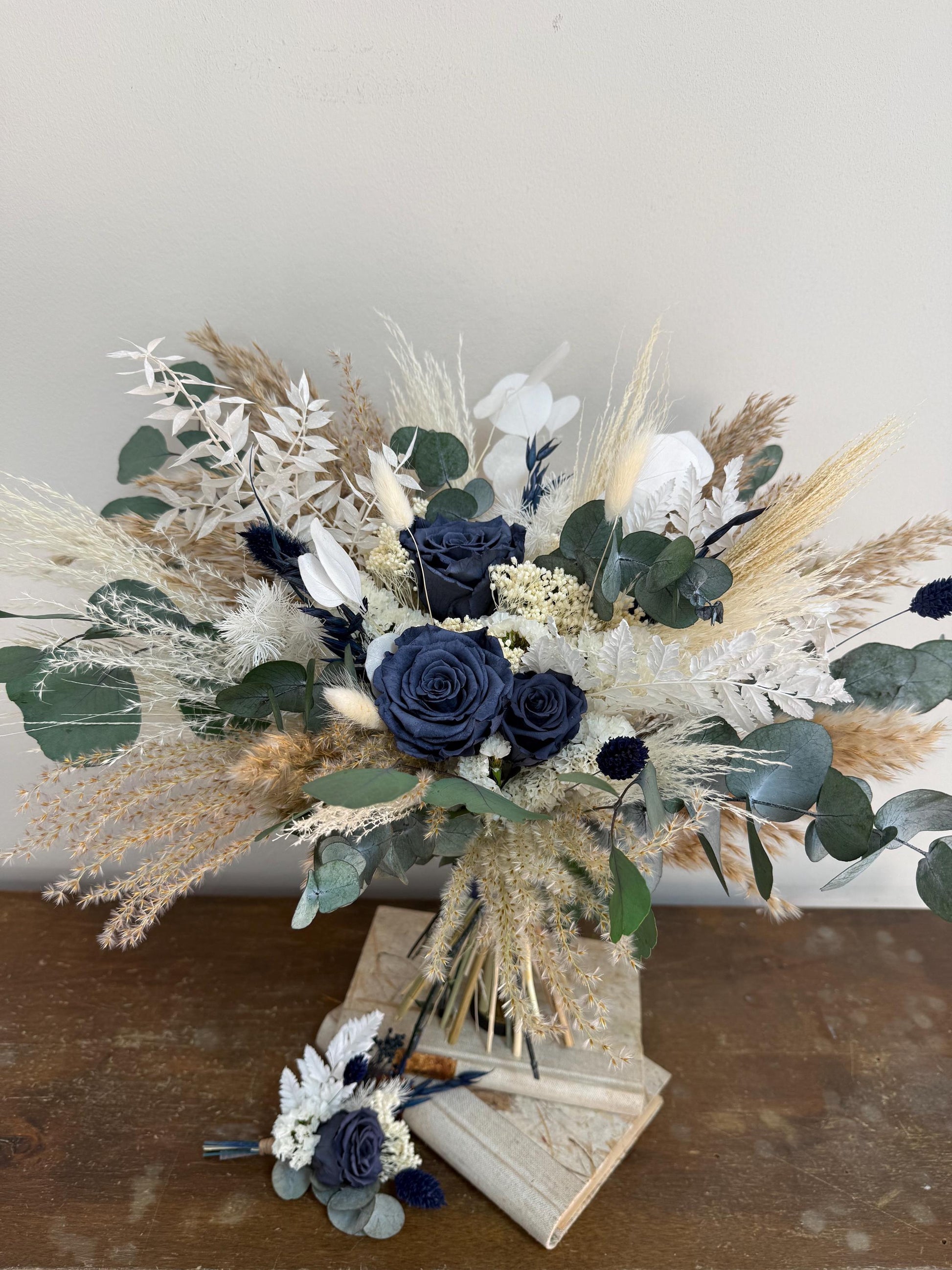 Navy Blue Bridal Bouquet