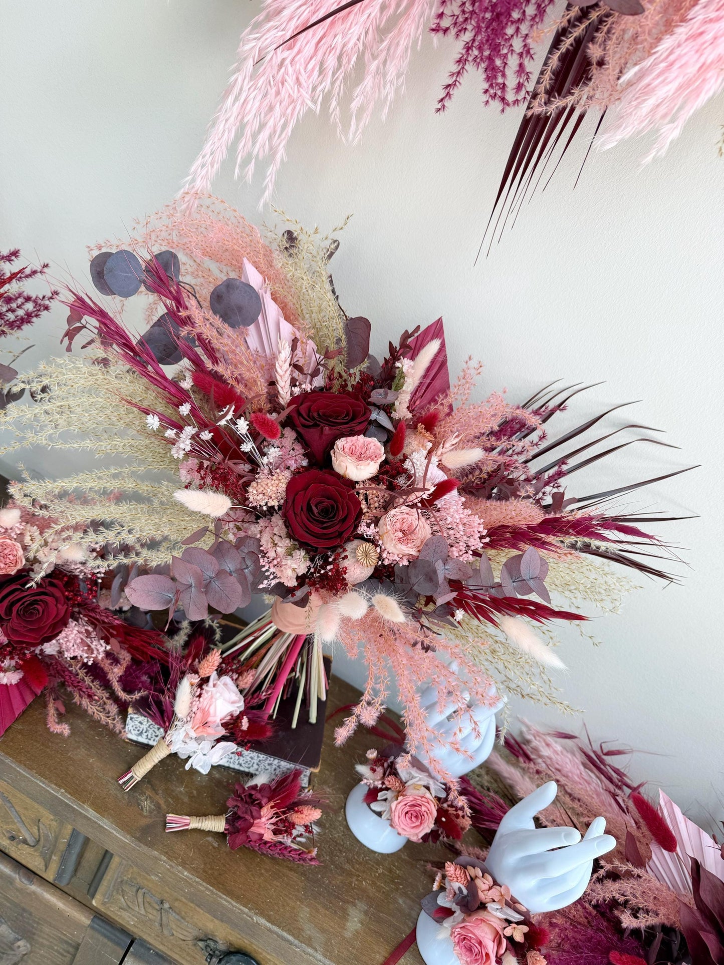 Burgundy & Blush Pink Wedding Flowers