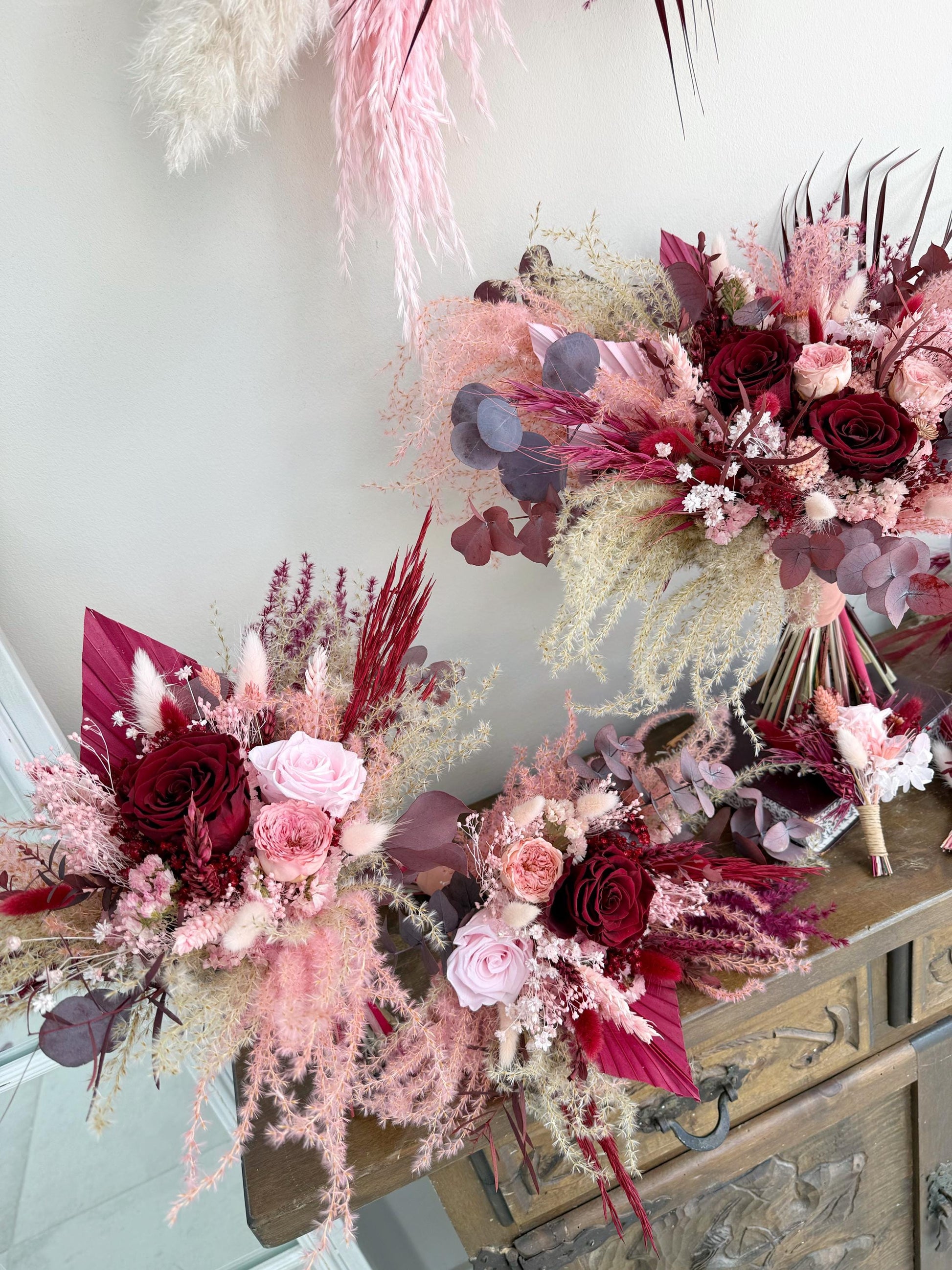 Burgundy & Blush Pink Wedding Flowers