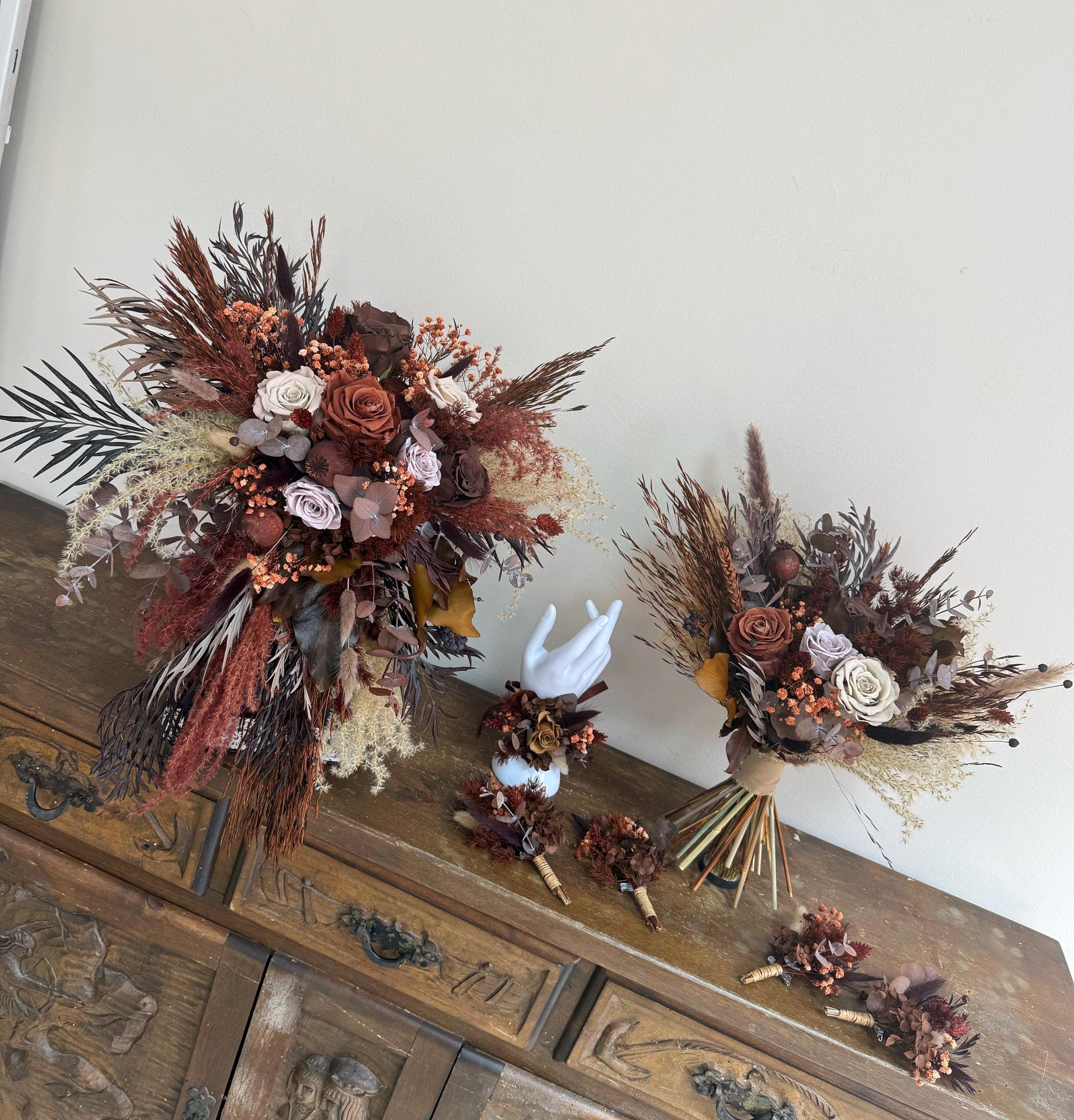 Maroon & Mocha Wedding Flowers