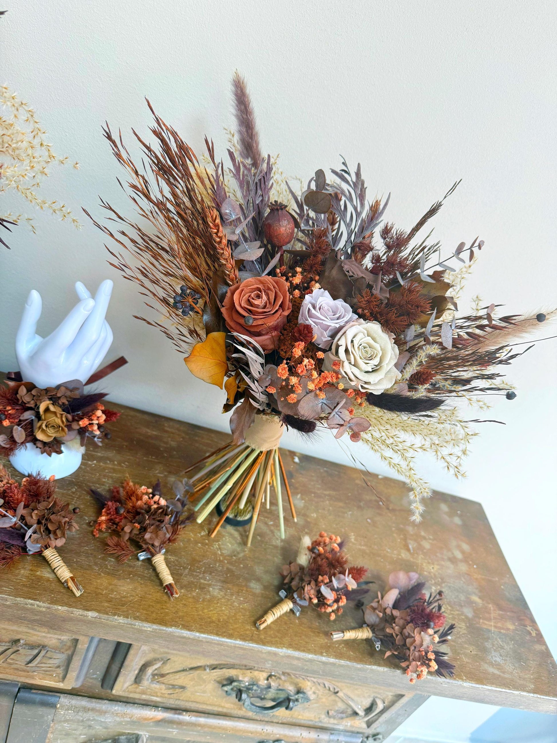 Maroon & Mocha Wedding Flowers
