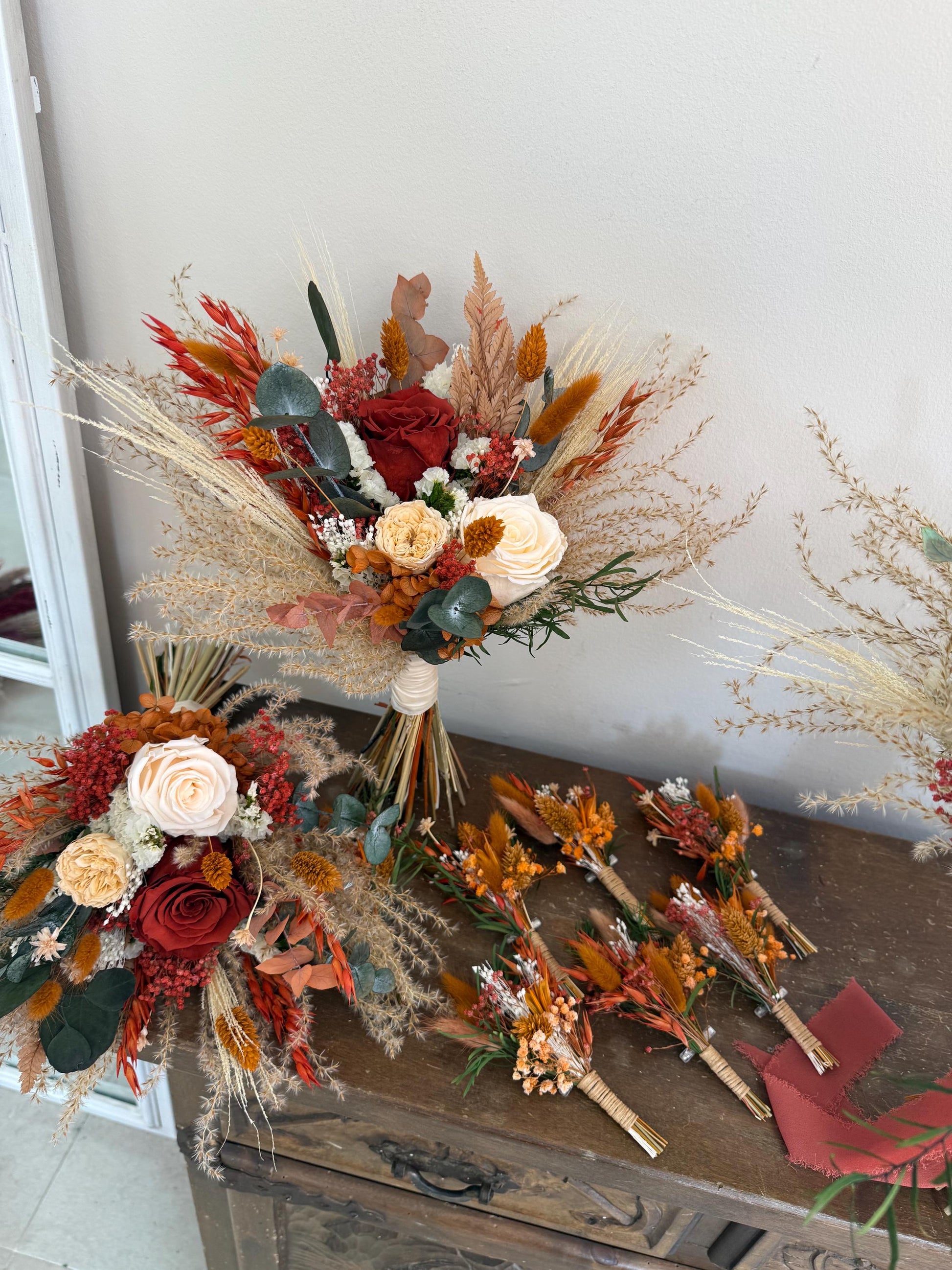 Terracotta & Ivory Wedding Flowers