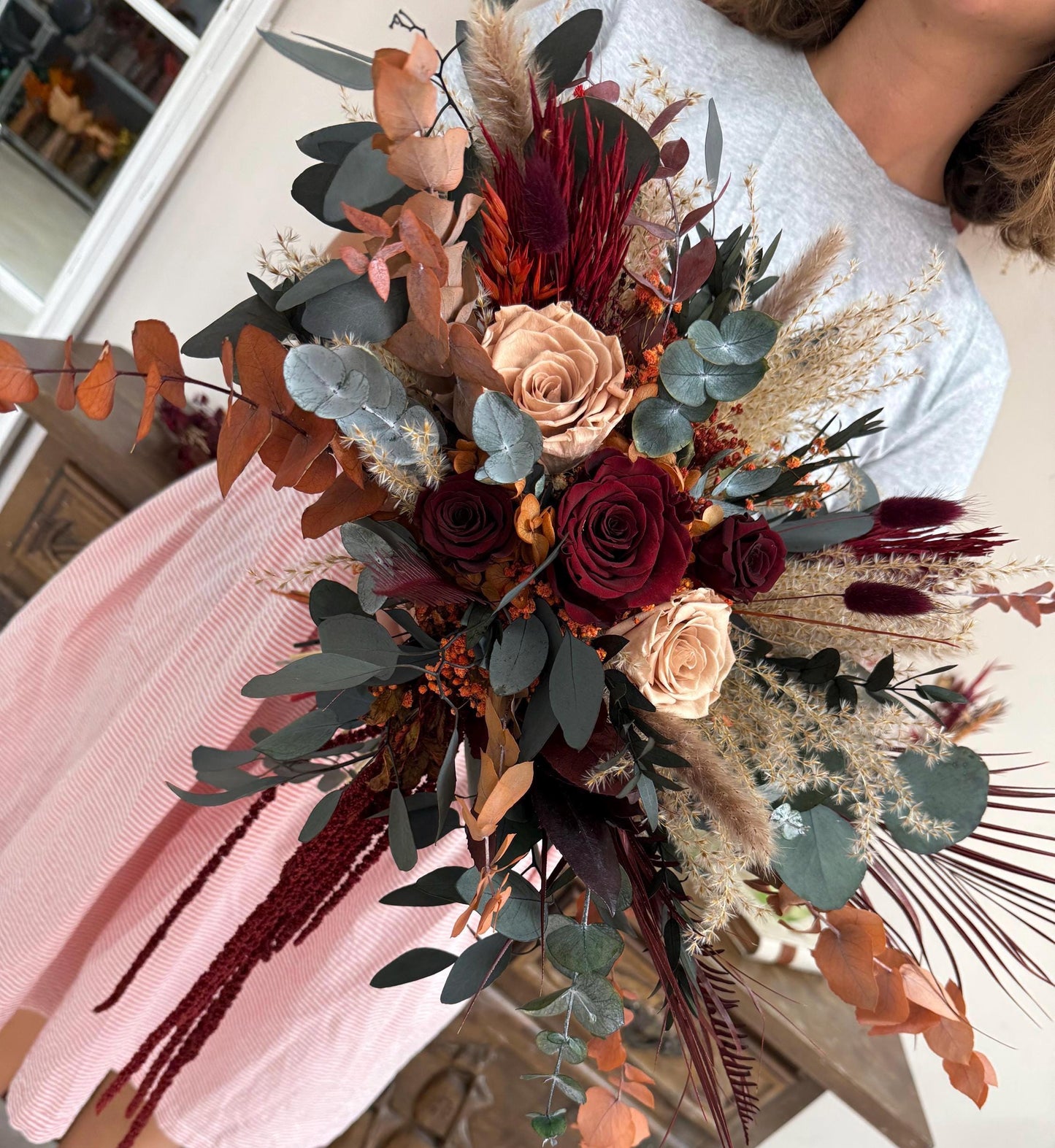 Burgundy Rust Bridal Bouquet