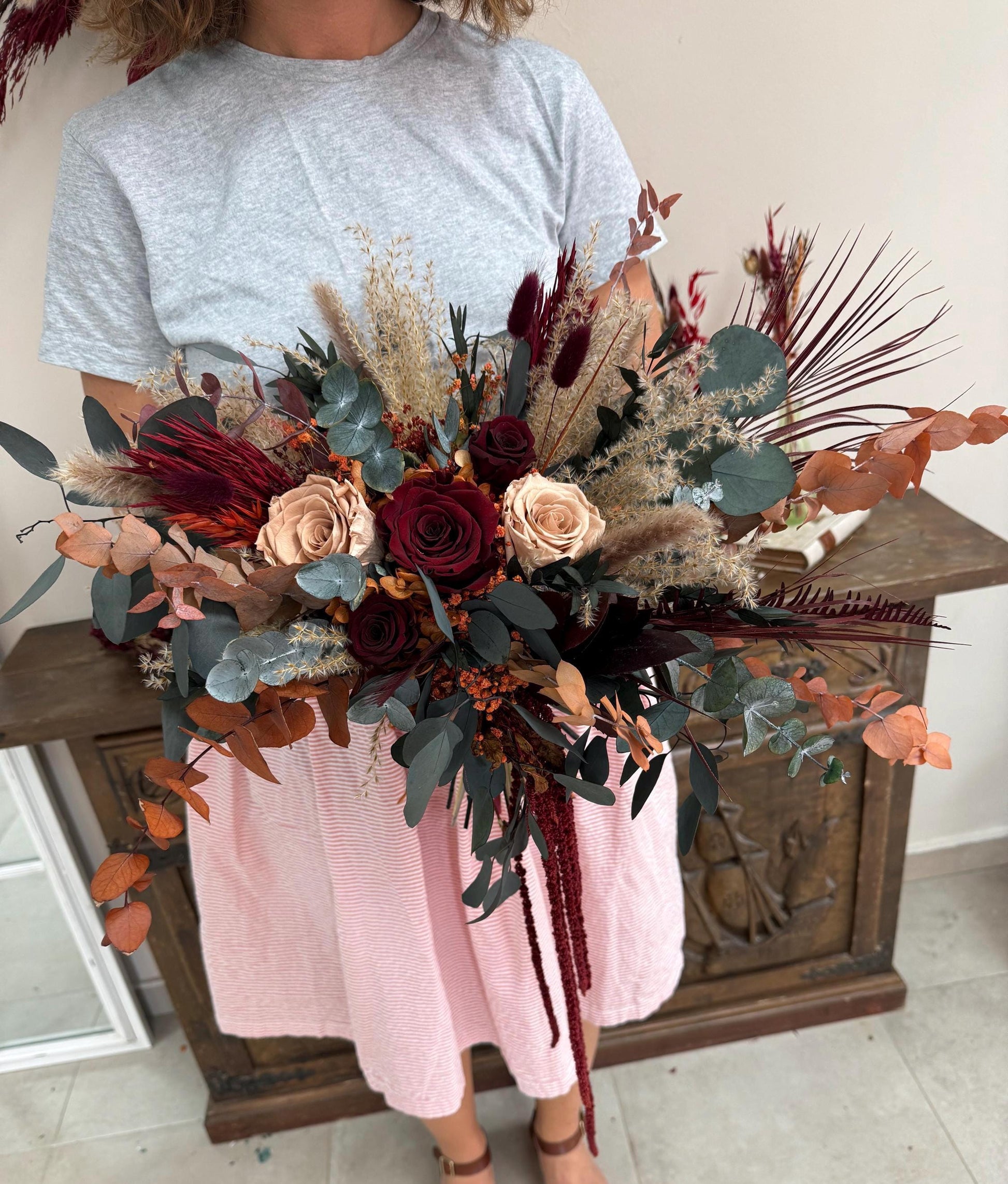 Burgundy Rust Bridal Bouquet
