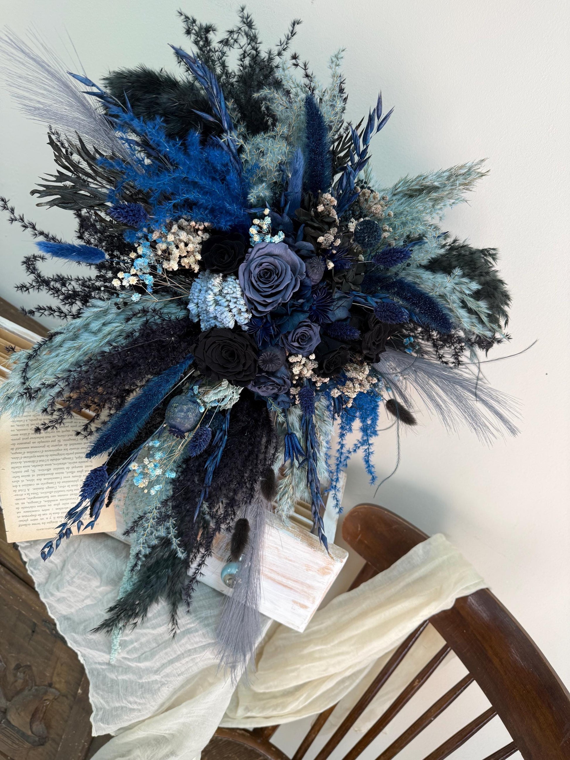 Blue & Black Wedding Flowers