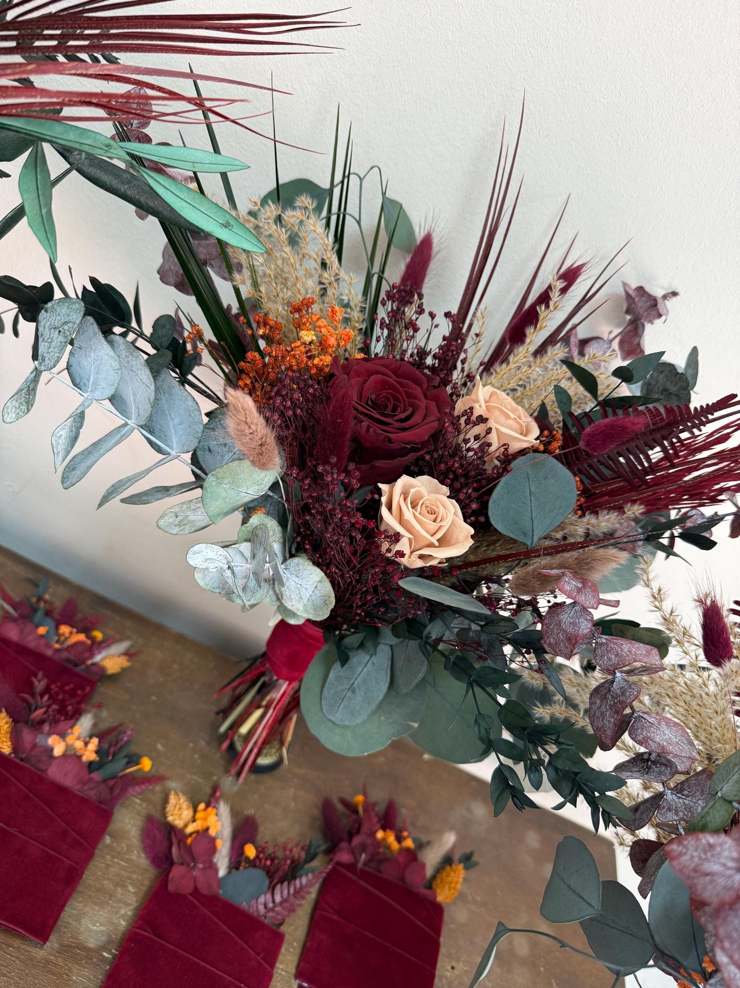 Burgundy Rust Bridal Bouquet