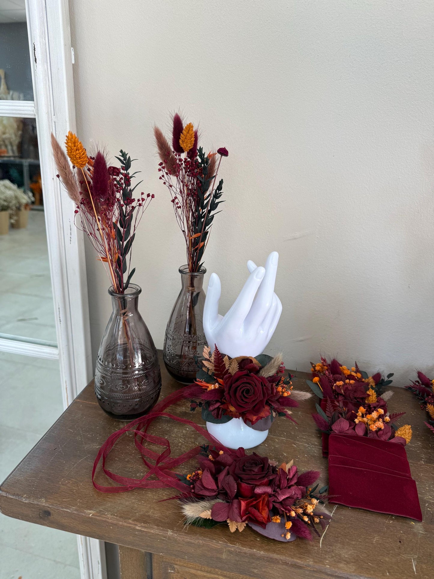 Burgundy Rust Bridal Bouquet
