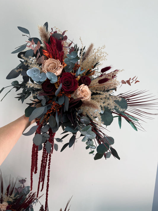 Burgundy Rust Bridal Bouquet