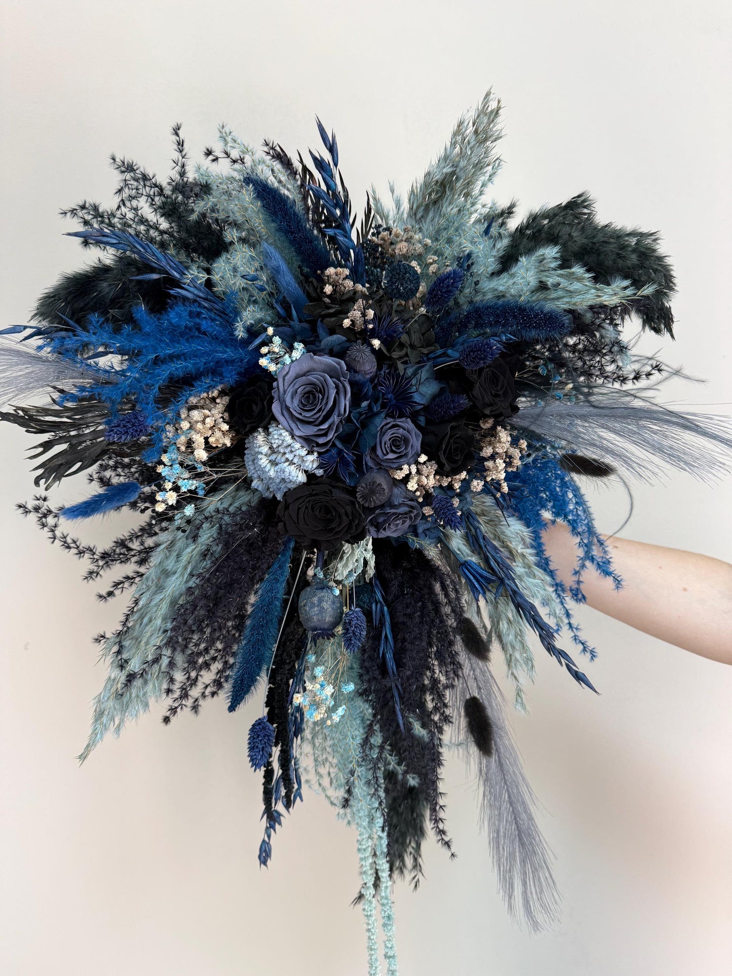 Wedding Bouquet Dusty Blue Bridal Bouquet Blue Wedding Bouquet Dusty Blue Dried Flower Bouquet Blue Grey Dried Flower Wedding Bouquet Boho
