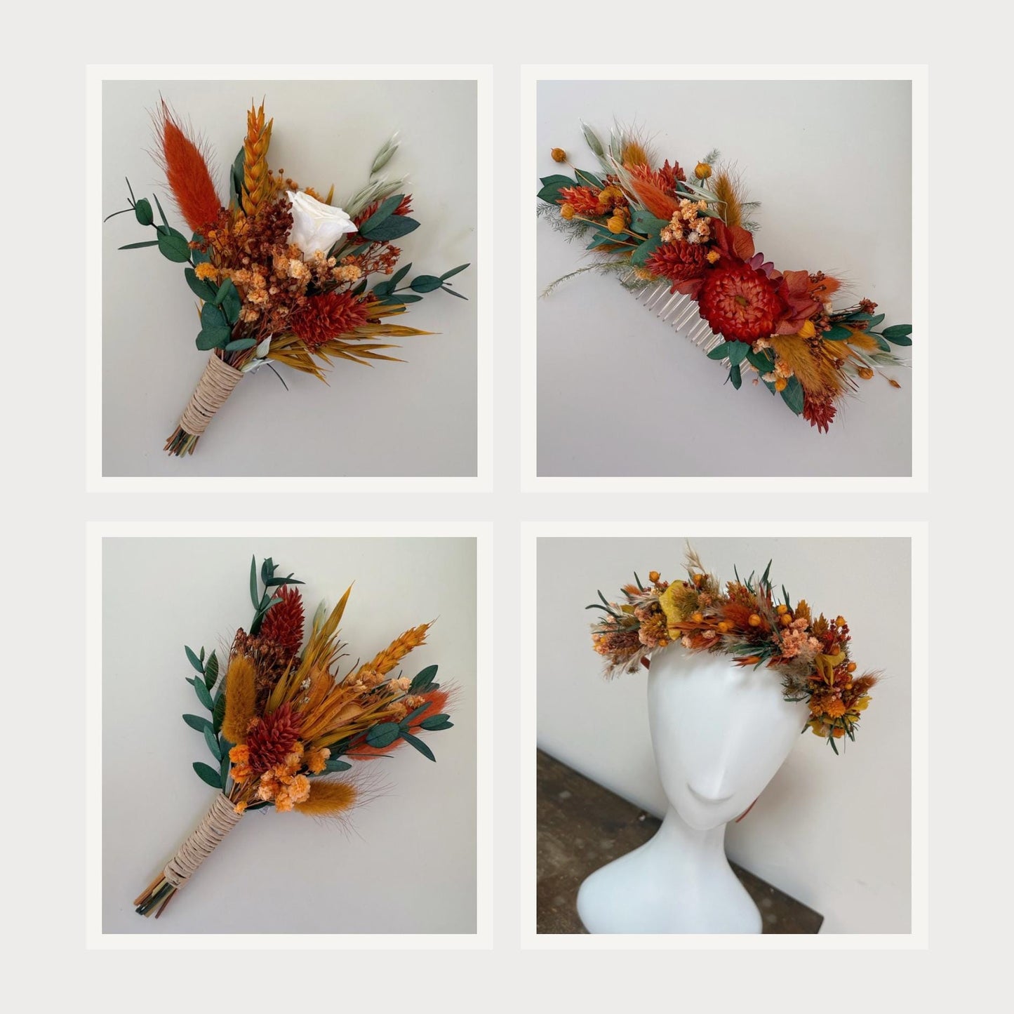 Terracotta & Green Wedding Bouquet