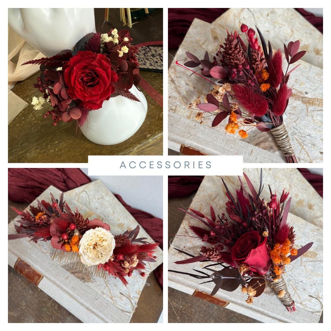 Deep Red Wedding Flowers