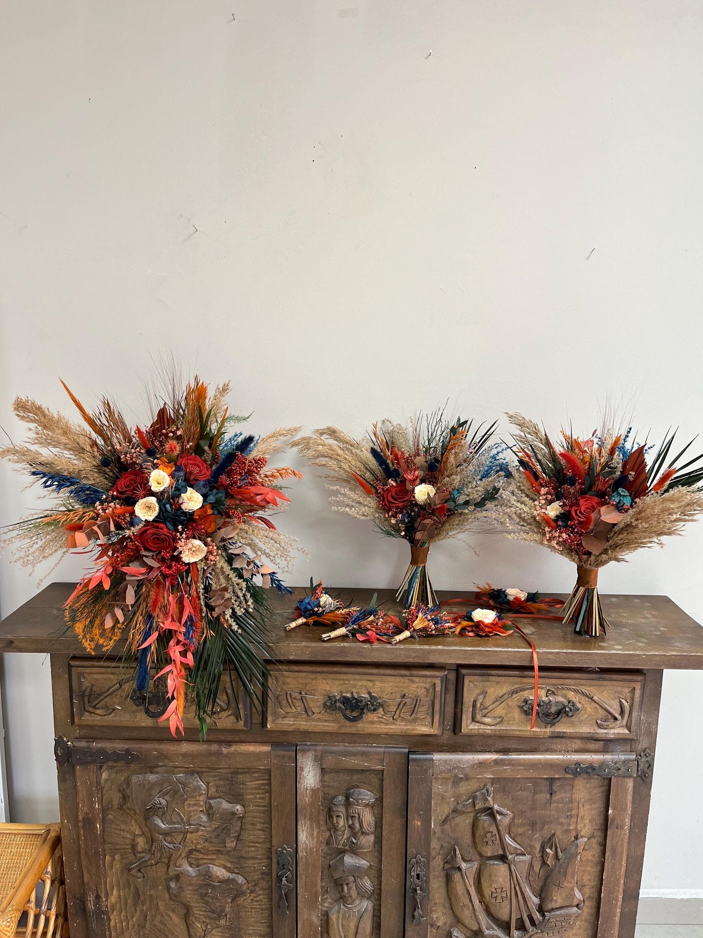 Terracotta & Navy Blue Bouquet