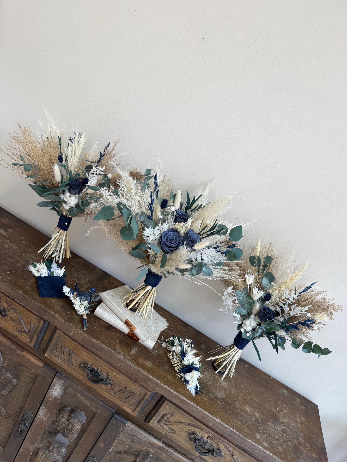 Navy Blue Bridal Bouquet