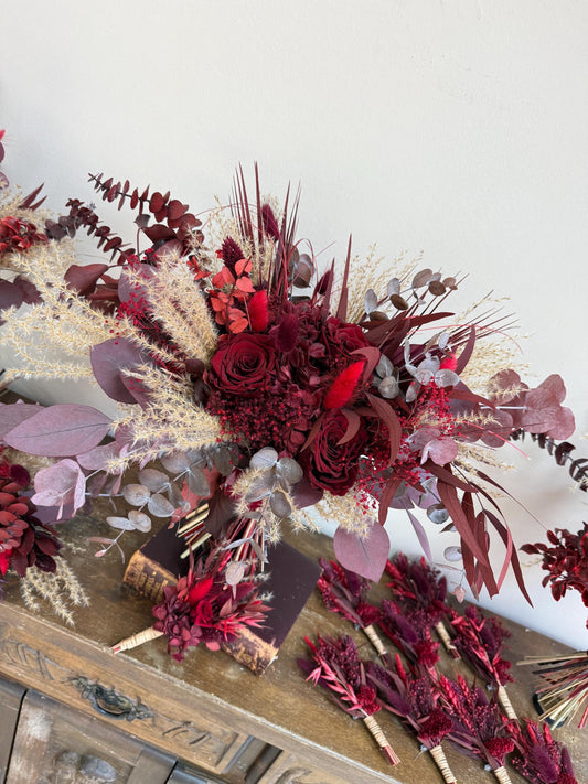 Deep Reds Wedding Flowers